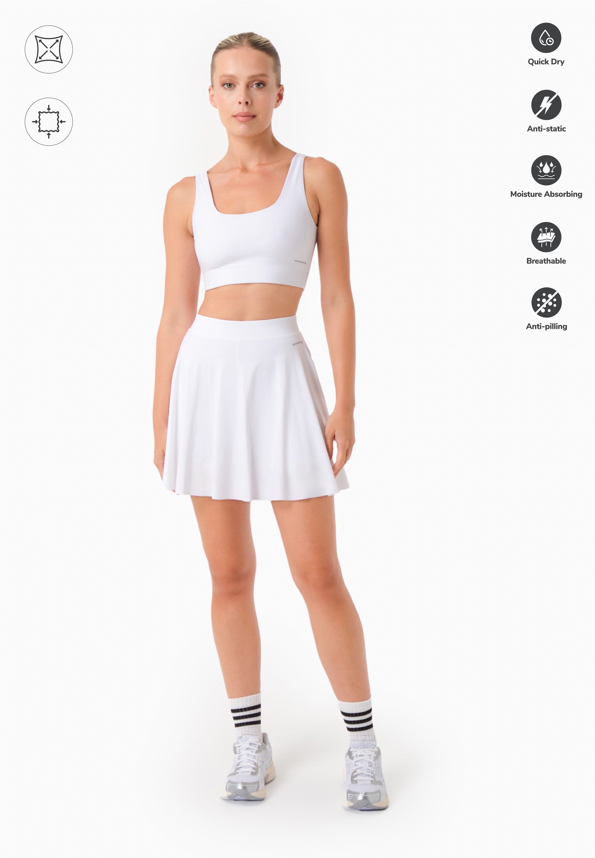 SUMMER | Sport-Skort mit Innenshorts aus recyceltem Polyamid