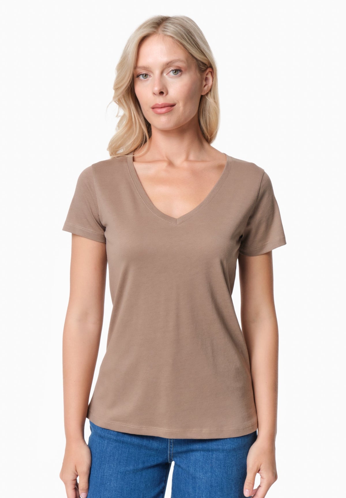 TAMARRA Damen T-Shirt TENCEL™ Modal und Bio-Baumwolle – Gravel
