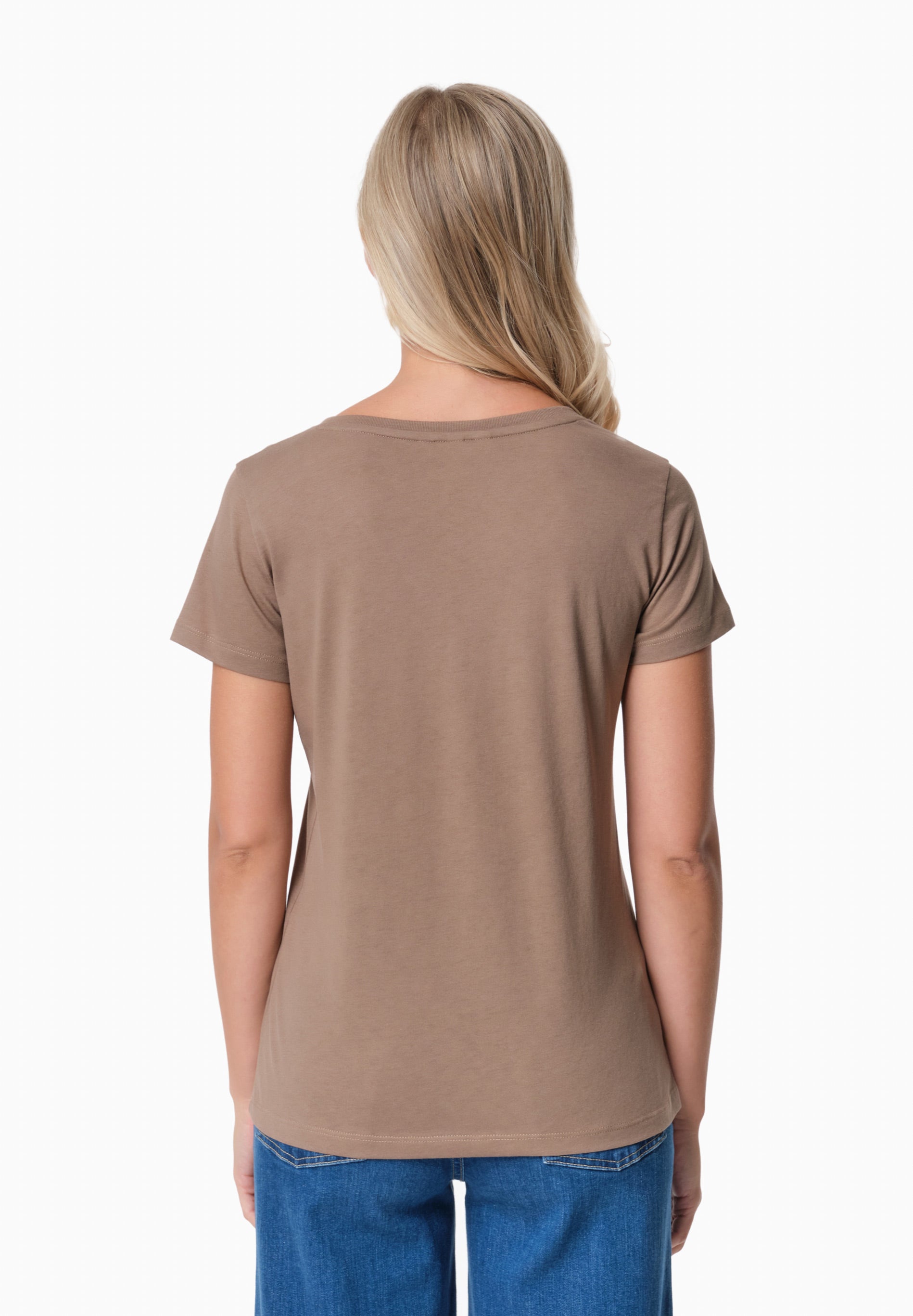 TAMARRA | T-Shirt aus TENCEL™ Modal und Bio-Baumwolle mit V-Ausschnitt