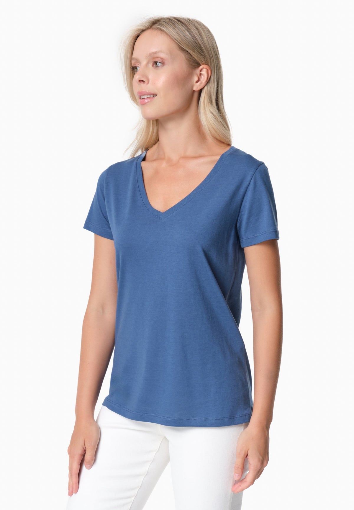 TAMARRA Damen T-Shirt TENCEL™ Modal und Bio-Baumwolle – Light Navy