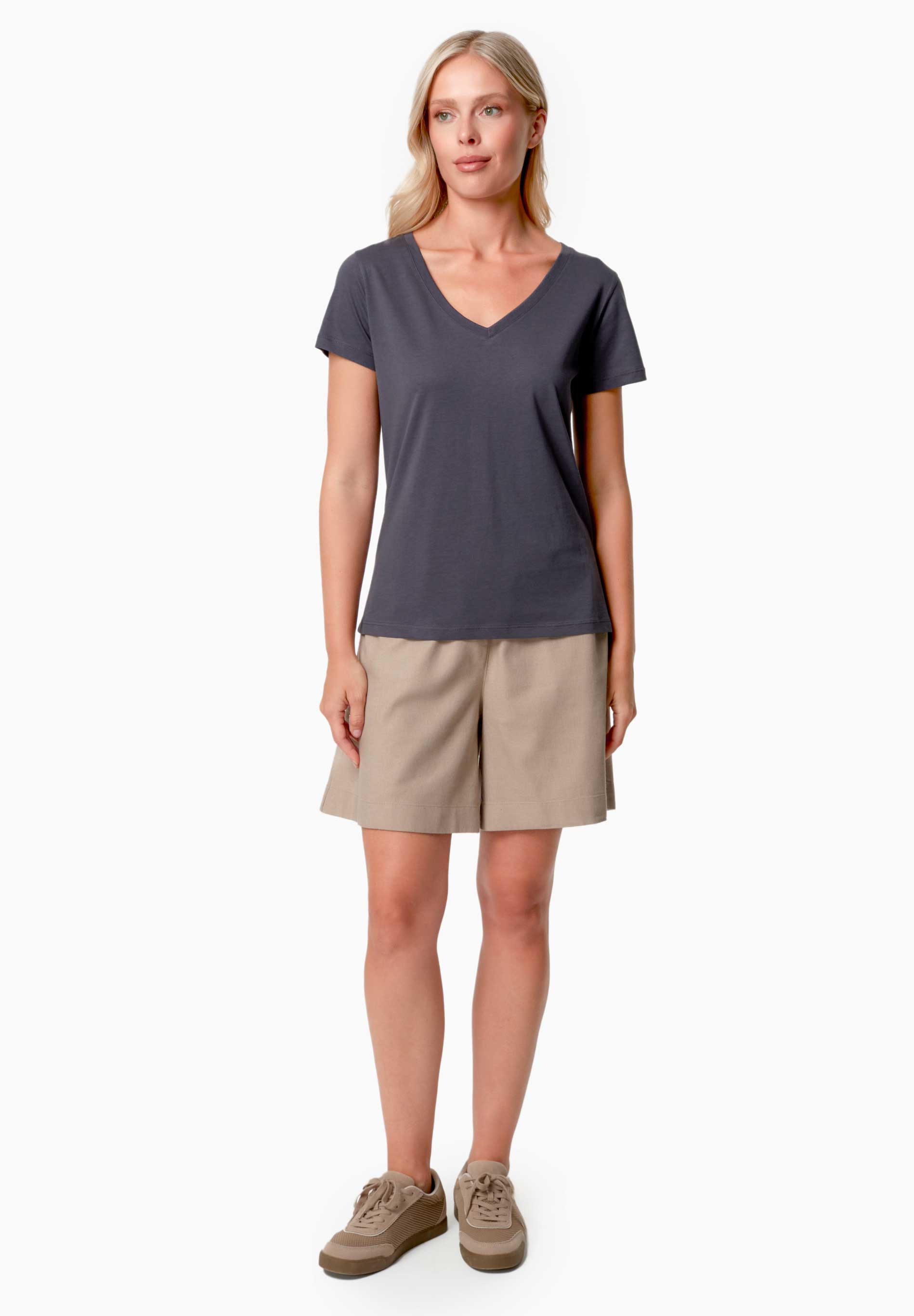 TAMARRA | T-Shirt aus TENCEL™ Modal und Bio-Baumwolle mit V-Ausschnitt