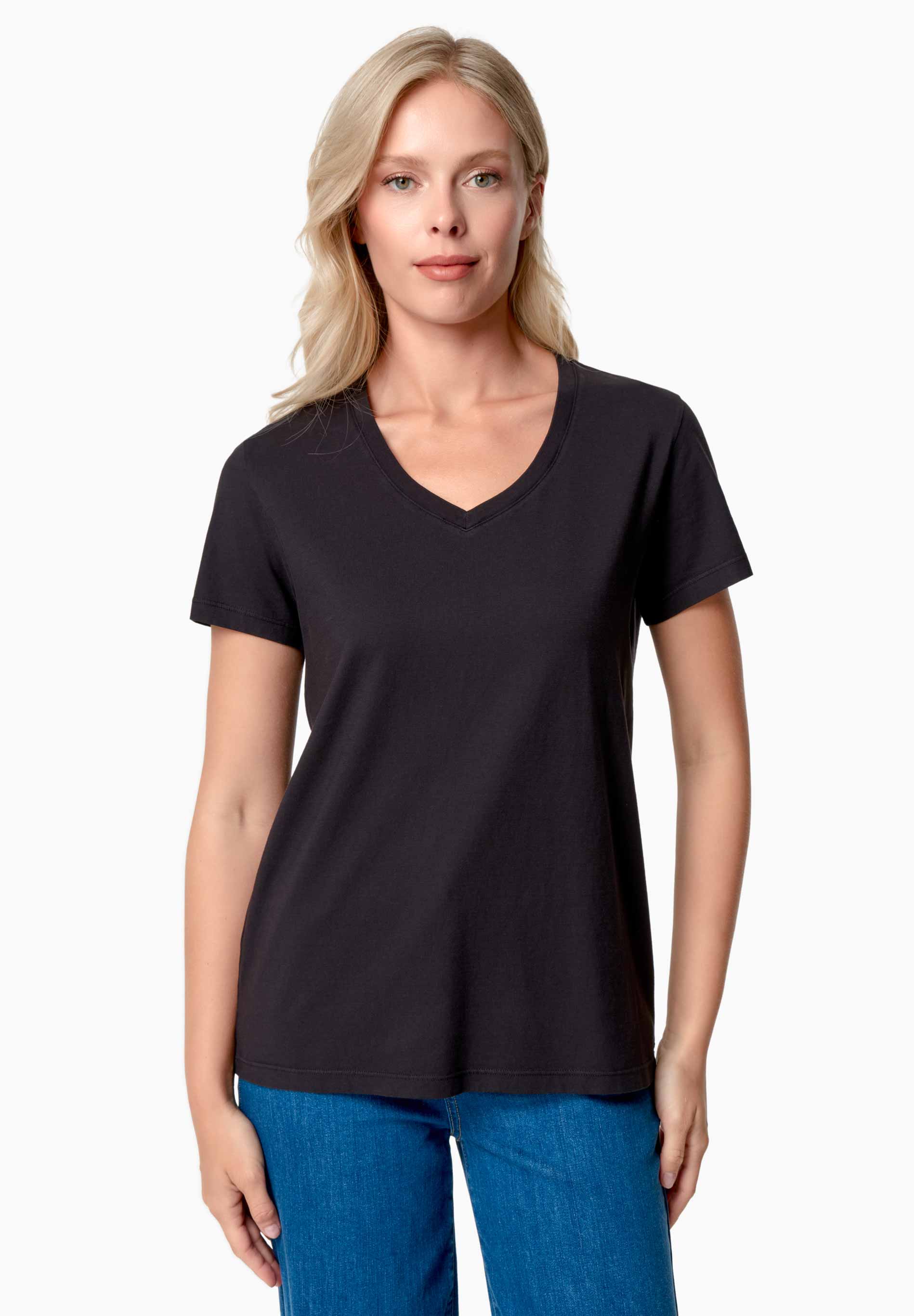 TESSA | Basic T-Shirt aus Bio-Baumwolle mit V-Ausschnitt