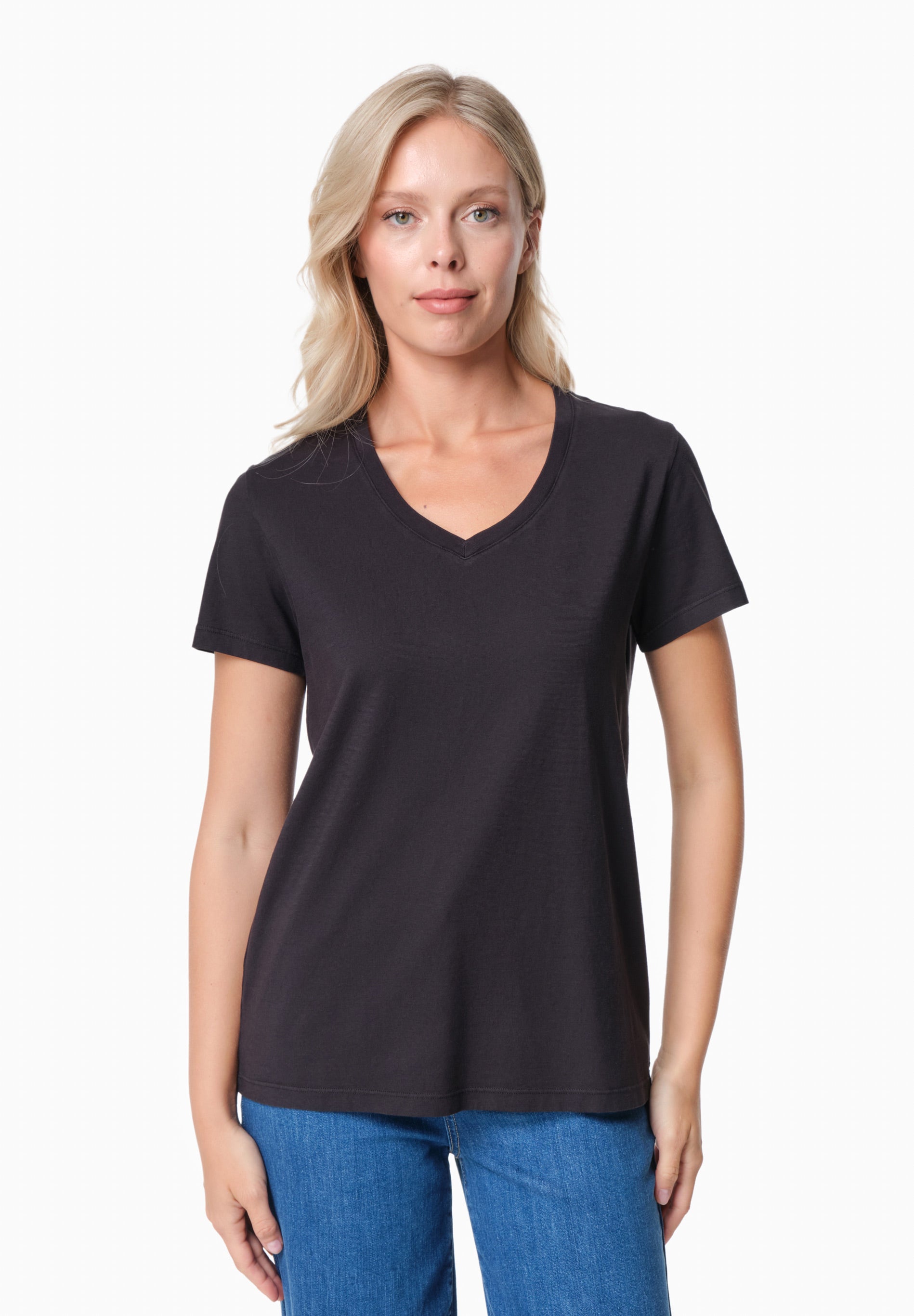 TESSA | Basic T-Shirt aus Bio-Baumwolle mit V-Ausschnitt