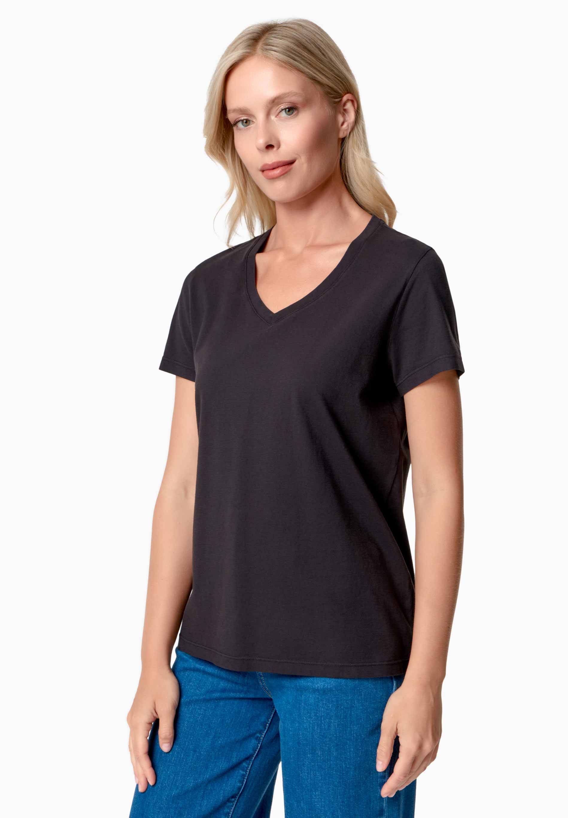 TESSA | Basic T-Shirt aus Bio-Baumwolle mit V-Ausschnitt