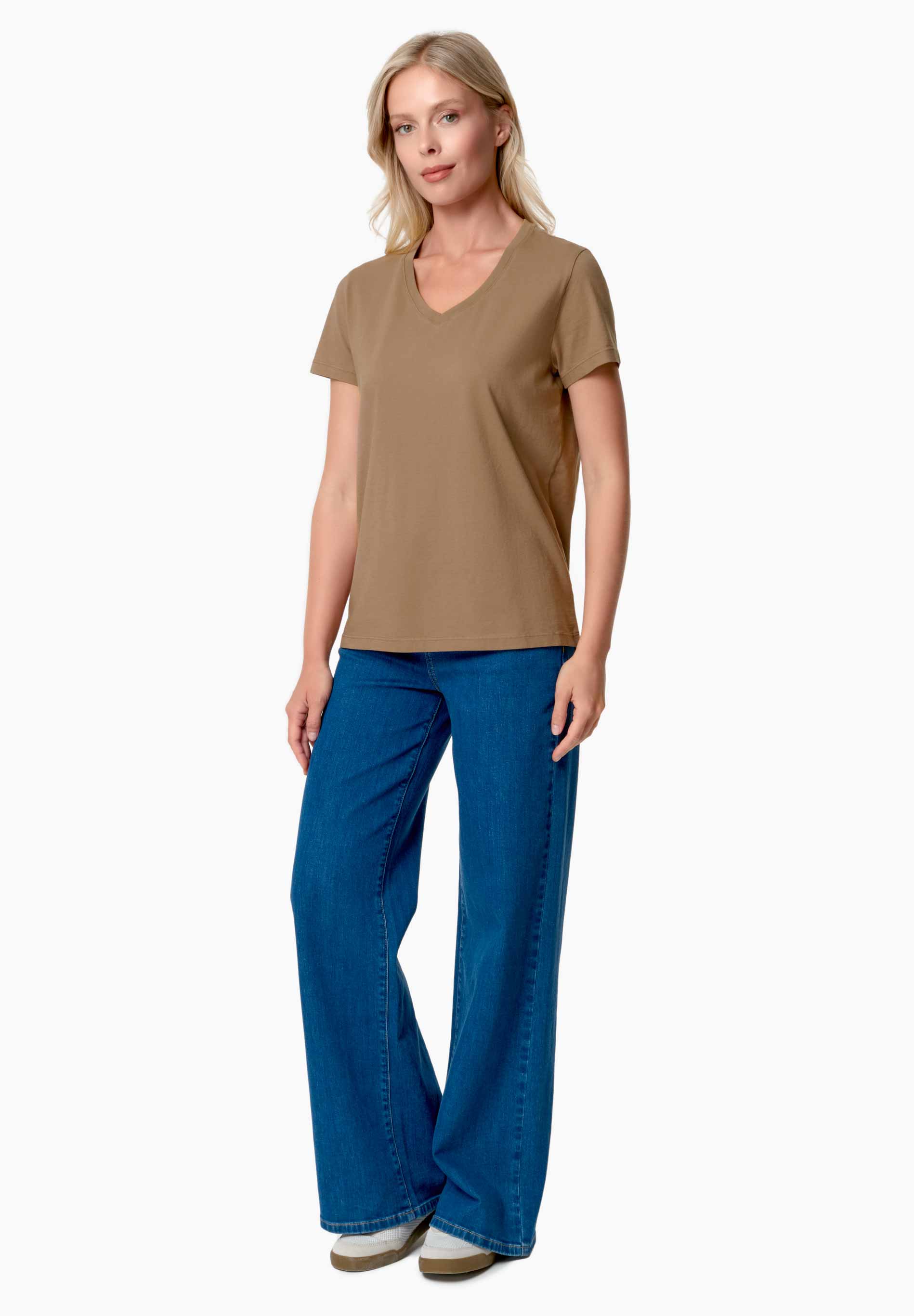 TESSA | Basic T-Shirt aus Bio-Baumwolle mit V-Ausschnitt