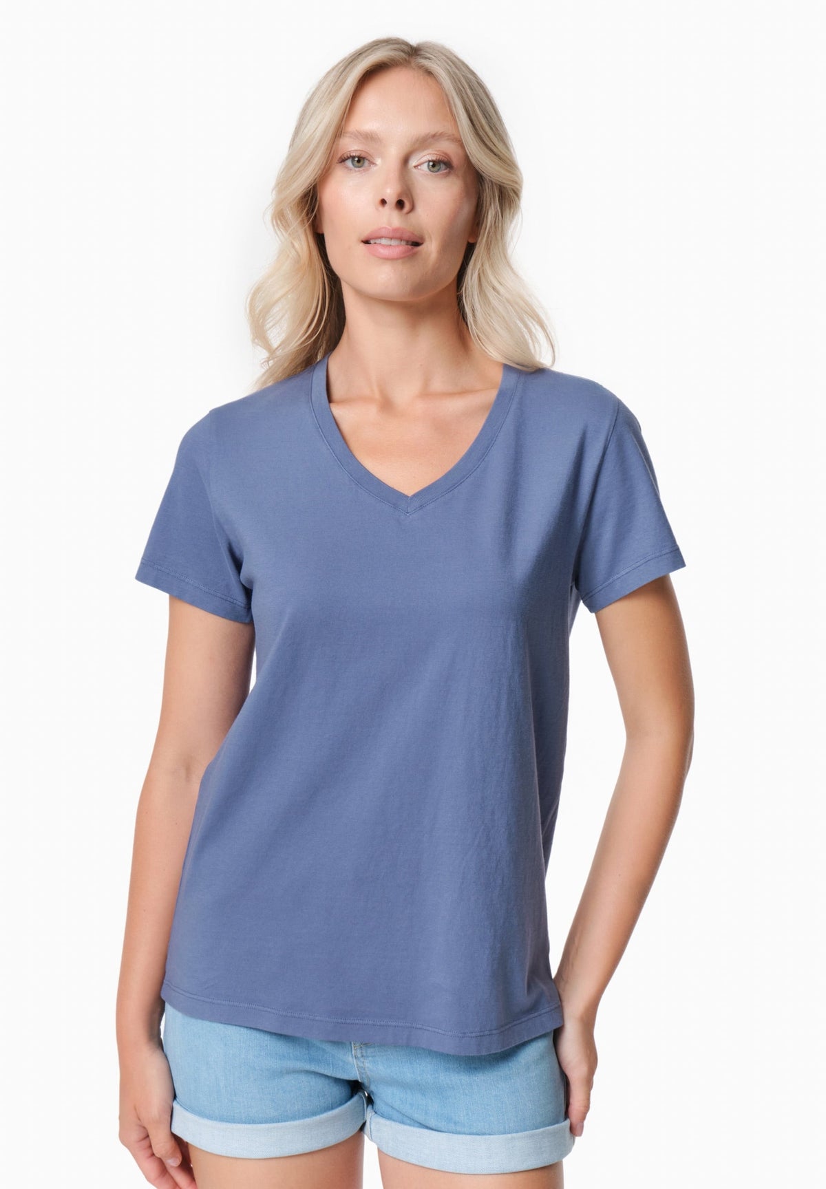 TESSA Damen Basic T-Shirt Bio-Baumwolle – Honest Indigo