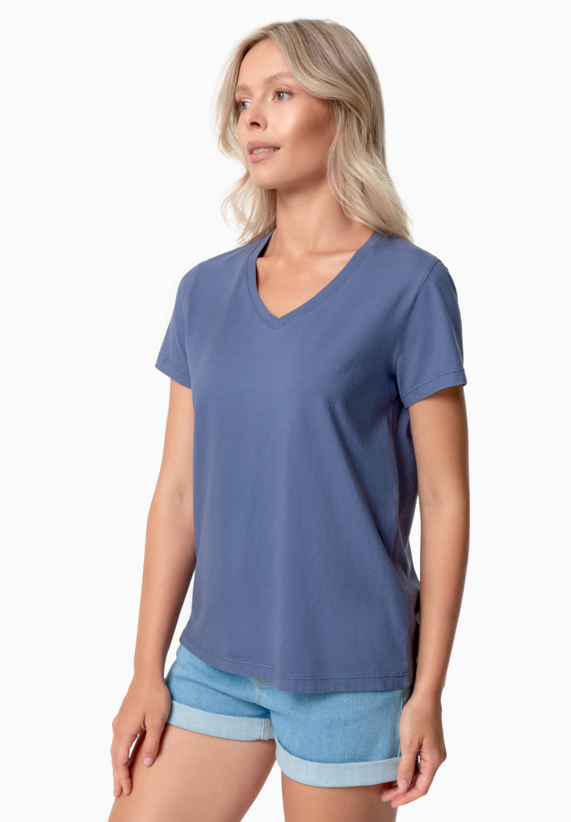 TESSA | Basic T-Shirt aus Bio-Baumwolle mit V-Ausschnitt