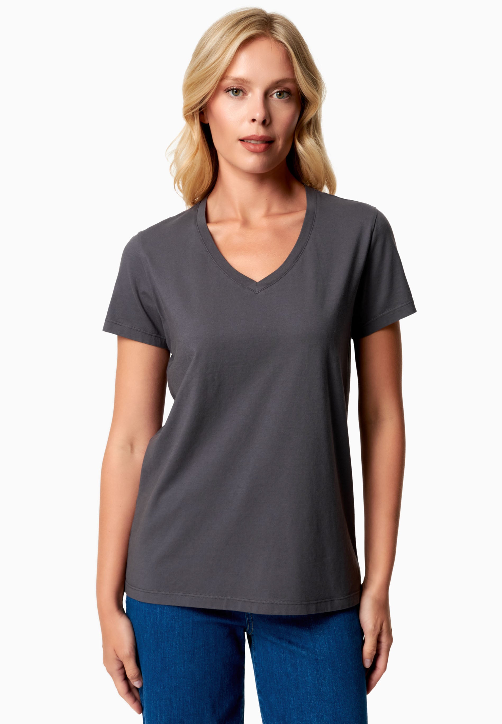 TESSA | Basic T-Shirt aus Bio-Baumwolle mit V-Ausschnitt