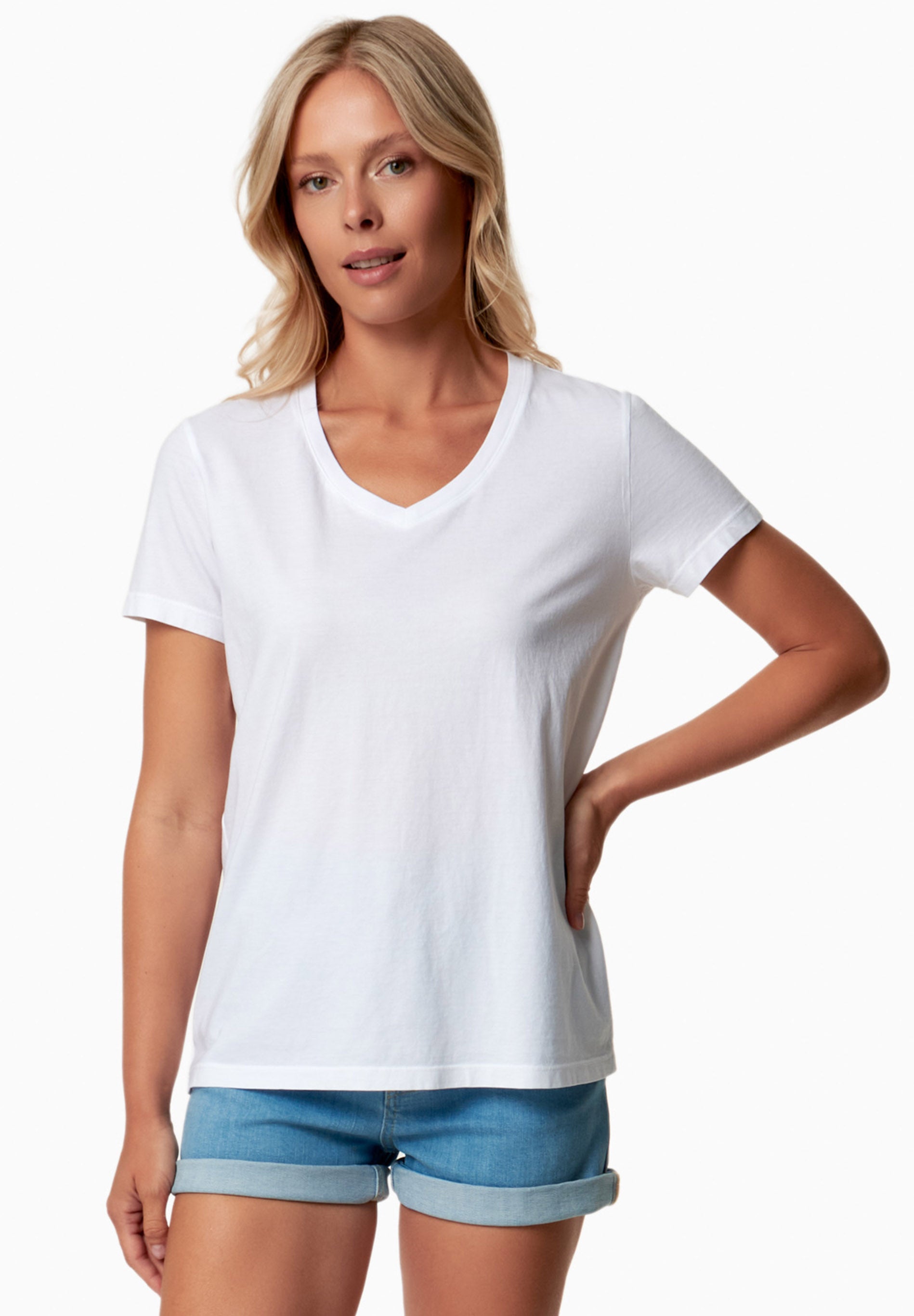TESSA | Basic T-Shirt aus Bio-Baumwolle mit V-Ausschnitt