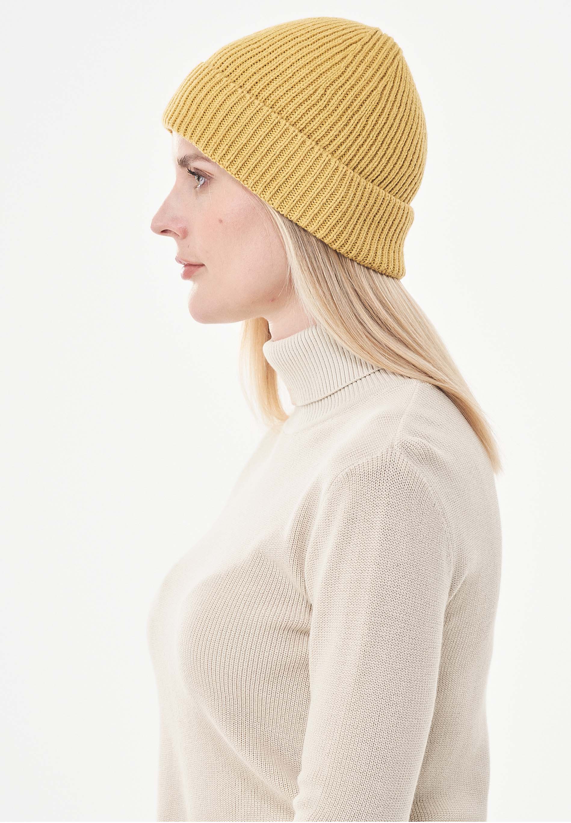 Unisex Strick-Beanie aus Bio-Merinowolle und Bio-Baumwolle