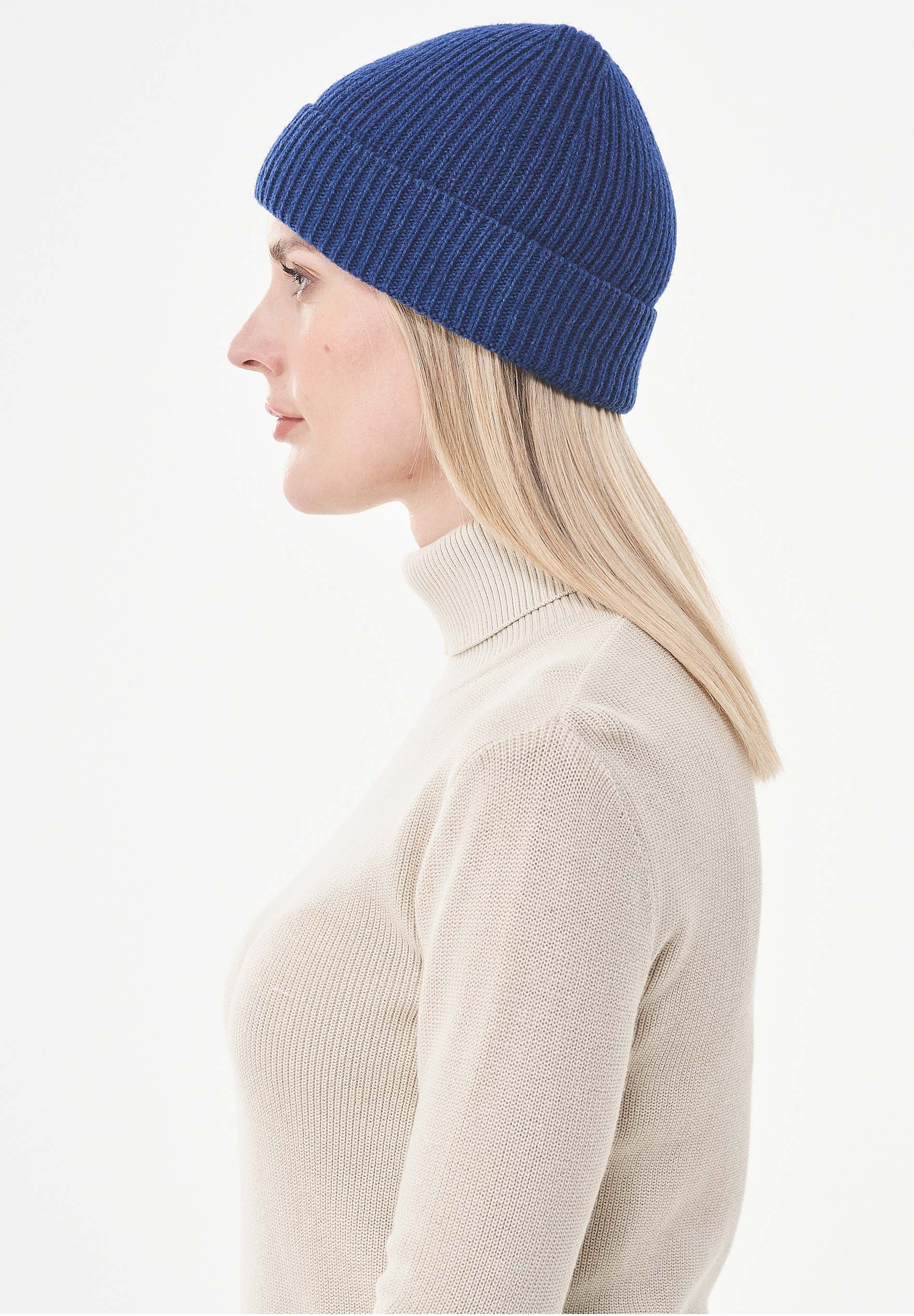 Unisex Strick-Beanie aus Bio-Merinowolle und Bio-Baumwolle