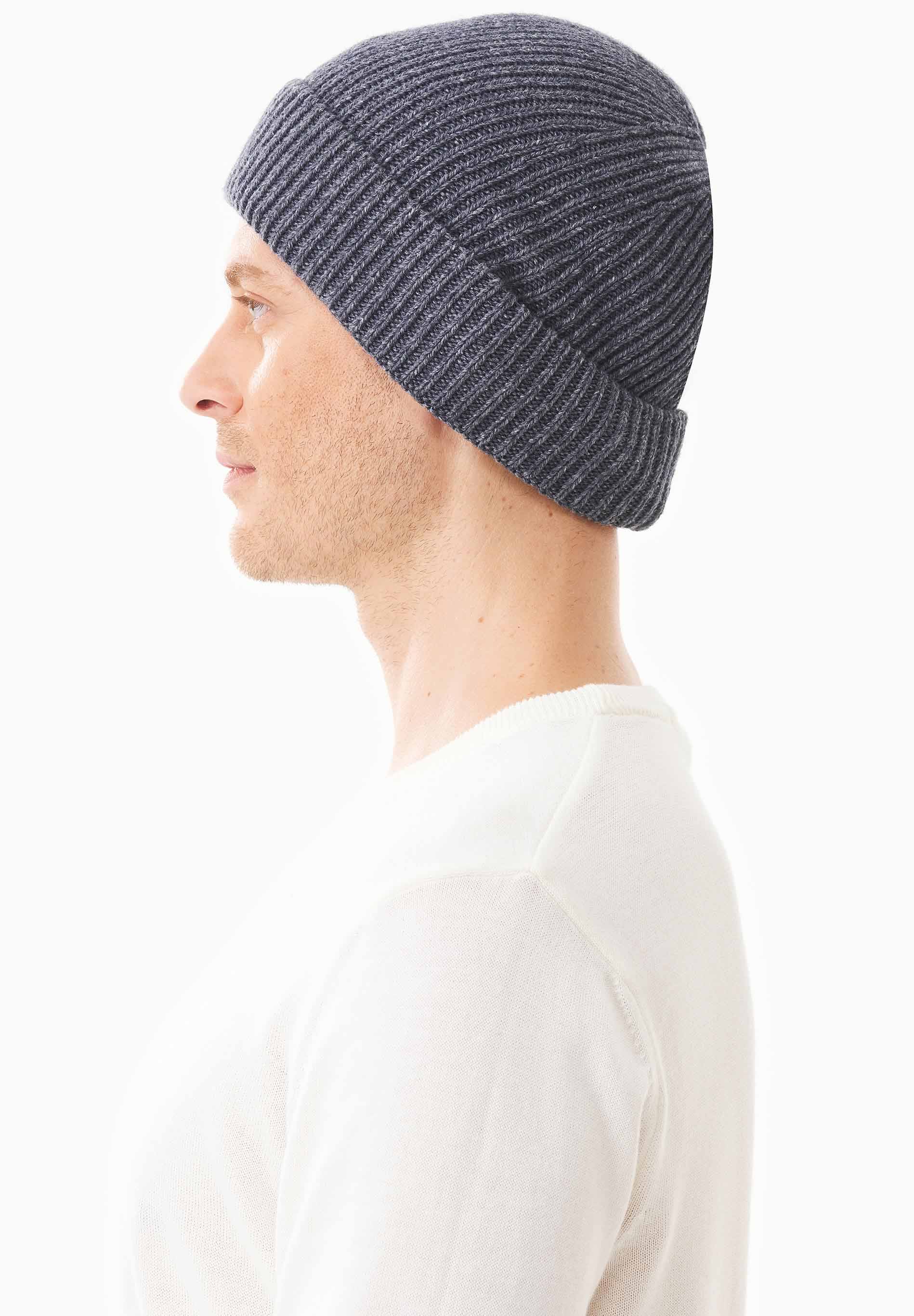 Unisex Strick-Beanie aus Bio-Merinowolle und Bio-Baumwolle