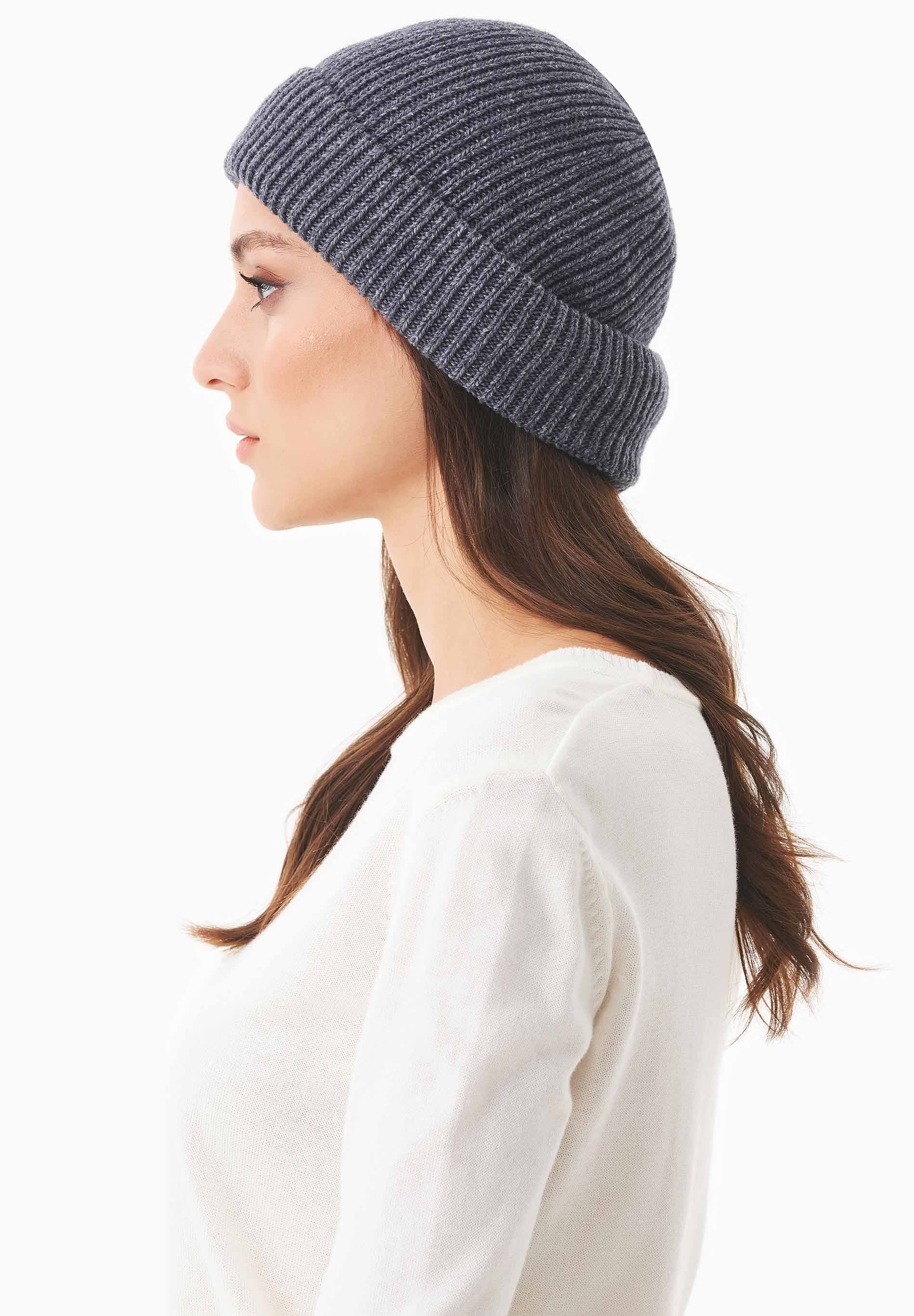Unisex Strick-Beanie aus Bio-Merinowolle und Bio-Baumwolle