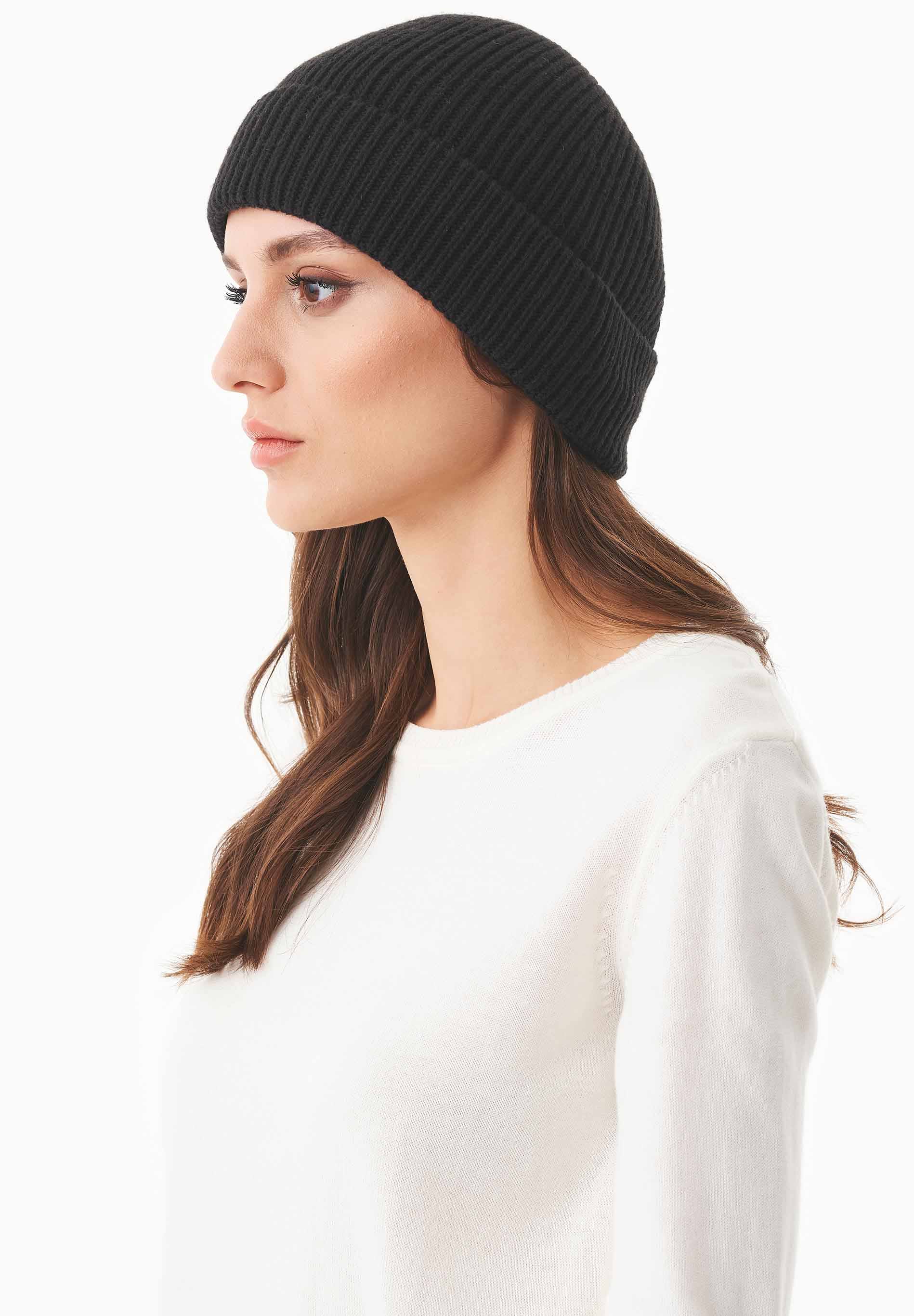Unisex Strick-Beanie aus Bio-Merinowolle und Bio-Baumwolle