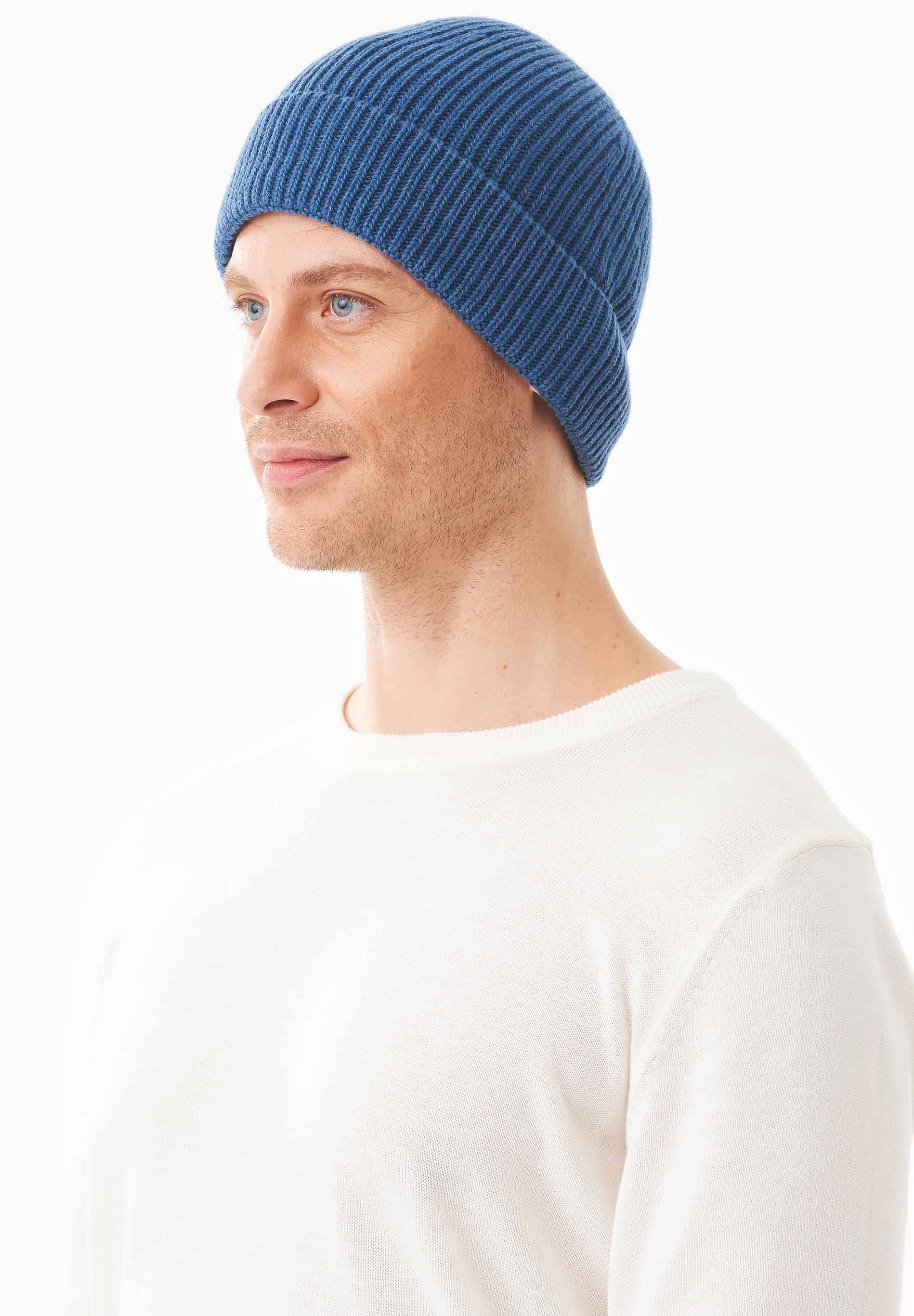 Unisex Strick-Beanie aus Bio-Merinowolle und Bio-Baumwolle