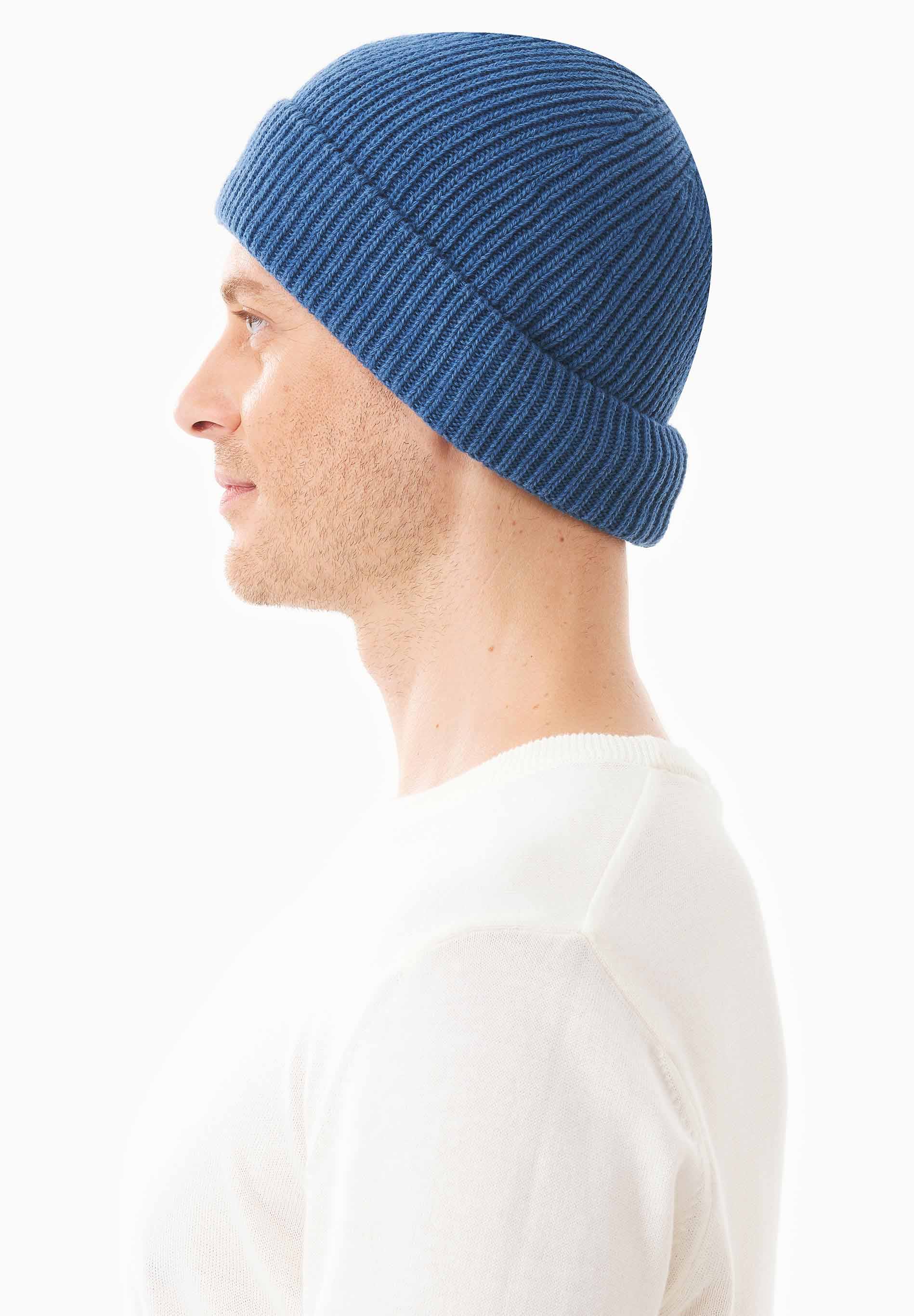 Unisex Strick-Beanie aus Bio-Merinowolle und Bio-Baumwolle