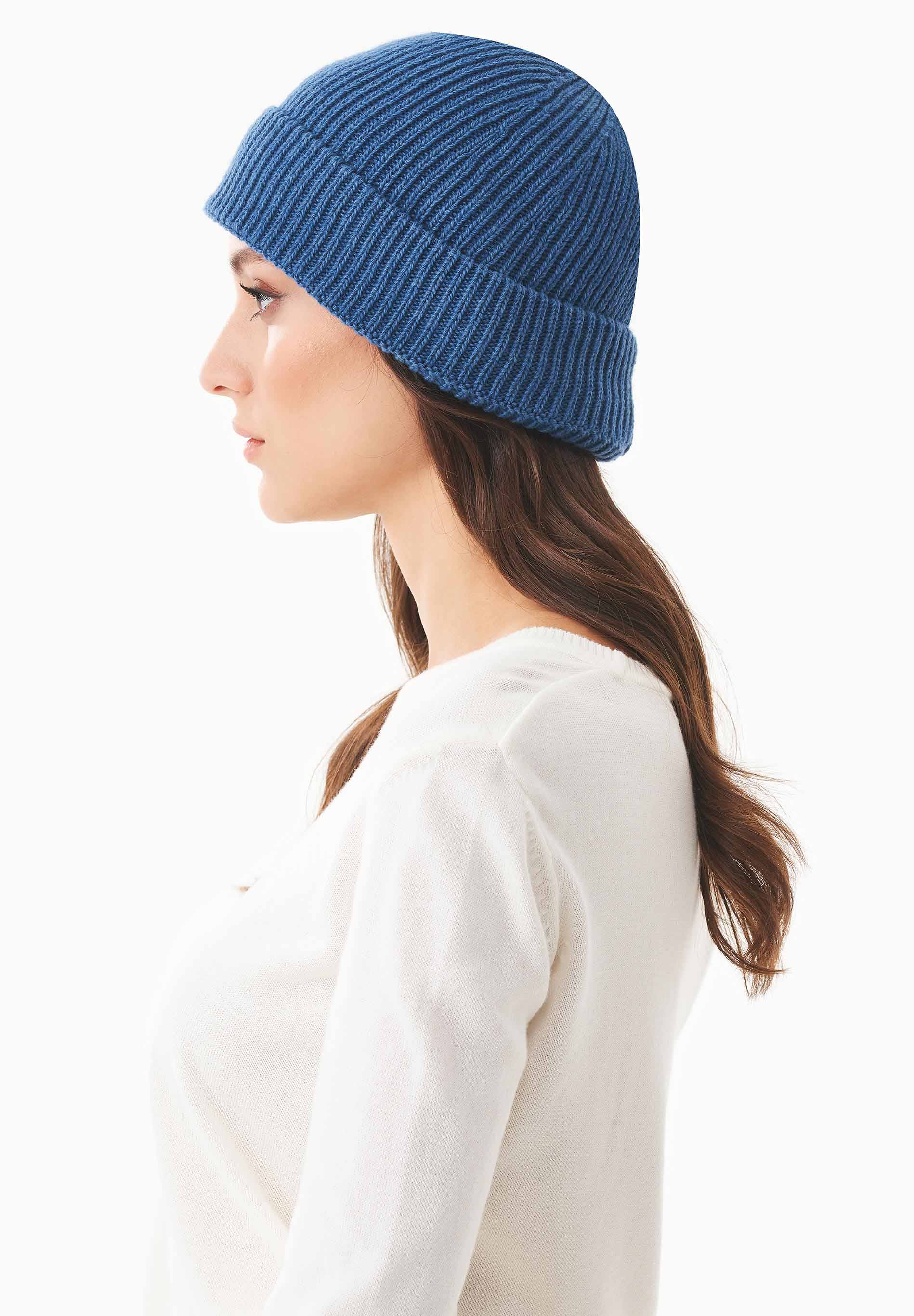 Unisex Strick-Beanie aus Bio-Merinowolle und Bio-Baumwolle