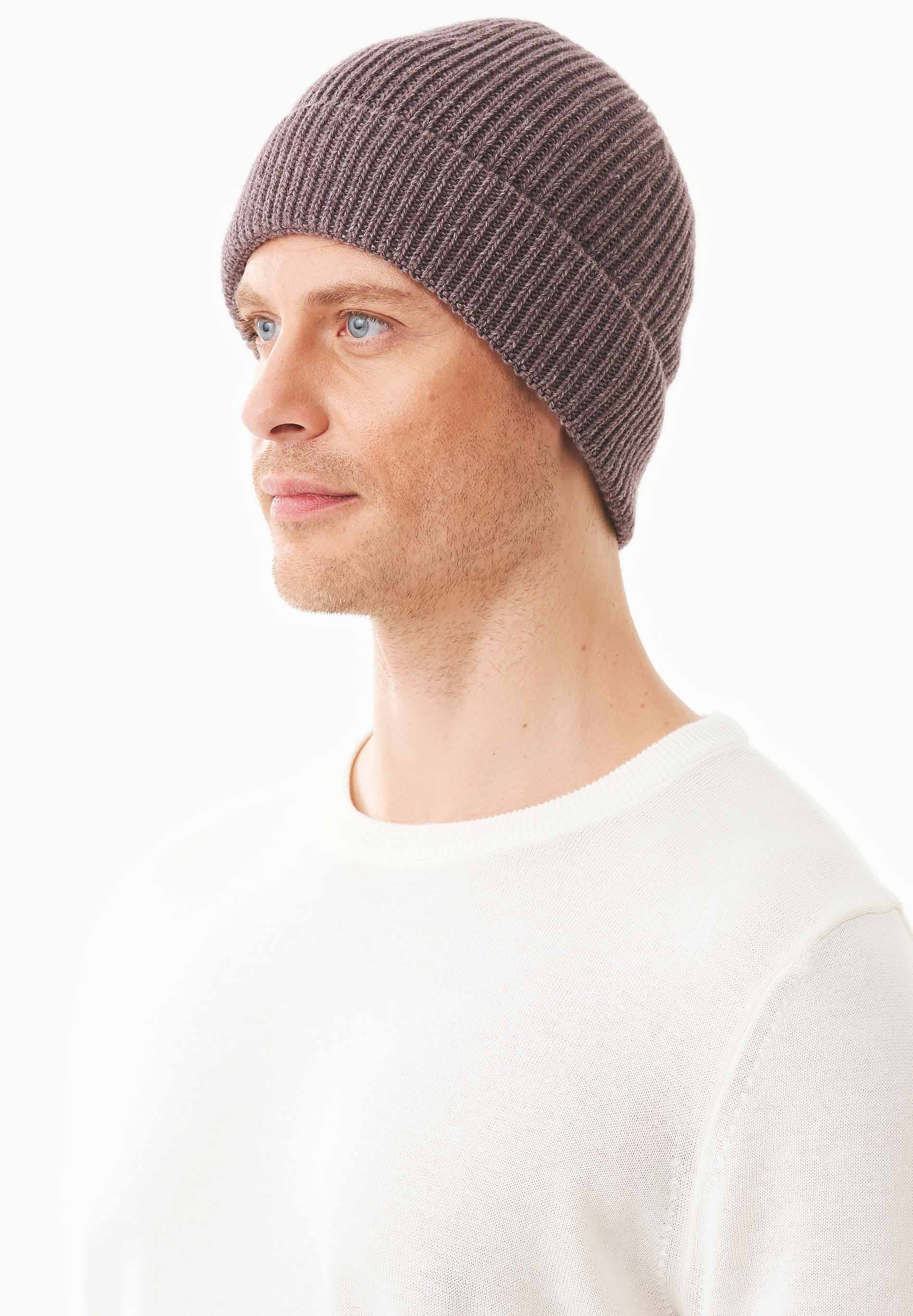 Unisex Strick-Beanie aus Bio-Merinowolle und Bio-Baumwolle