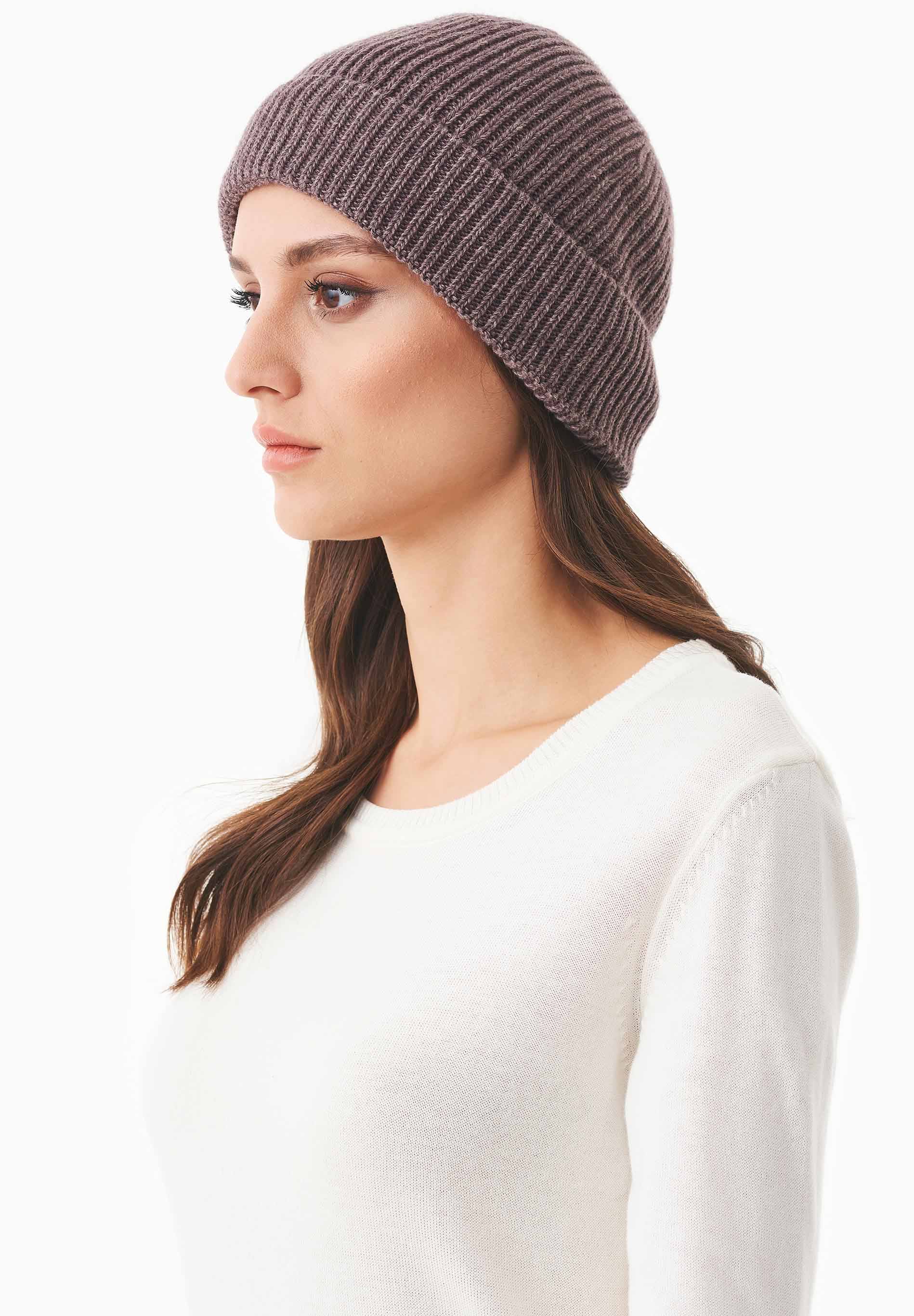 Unisex Strick-Beanie aus Bio-Merinowolle und Bio-Baumwolle