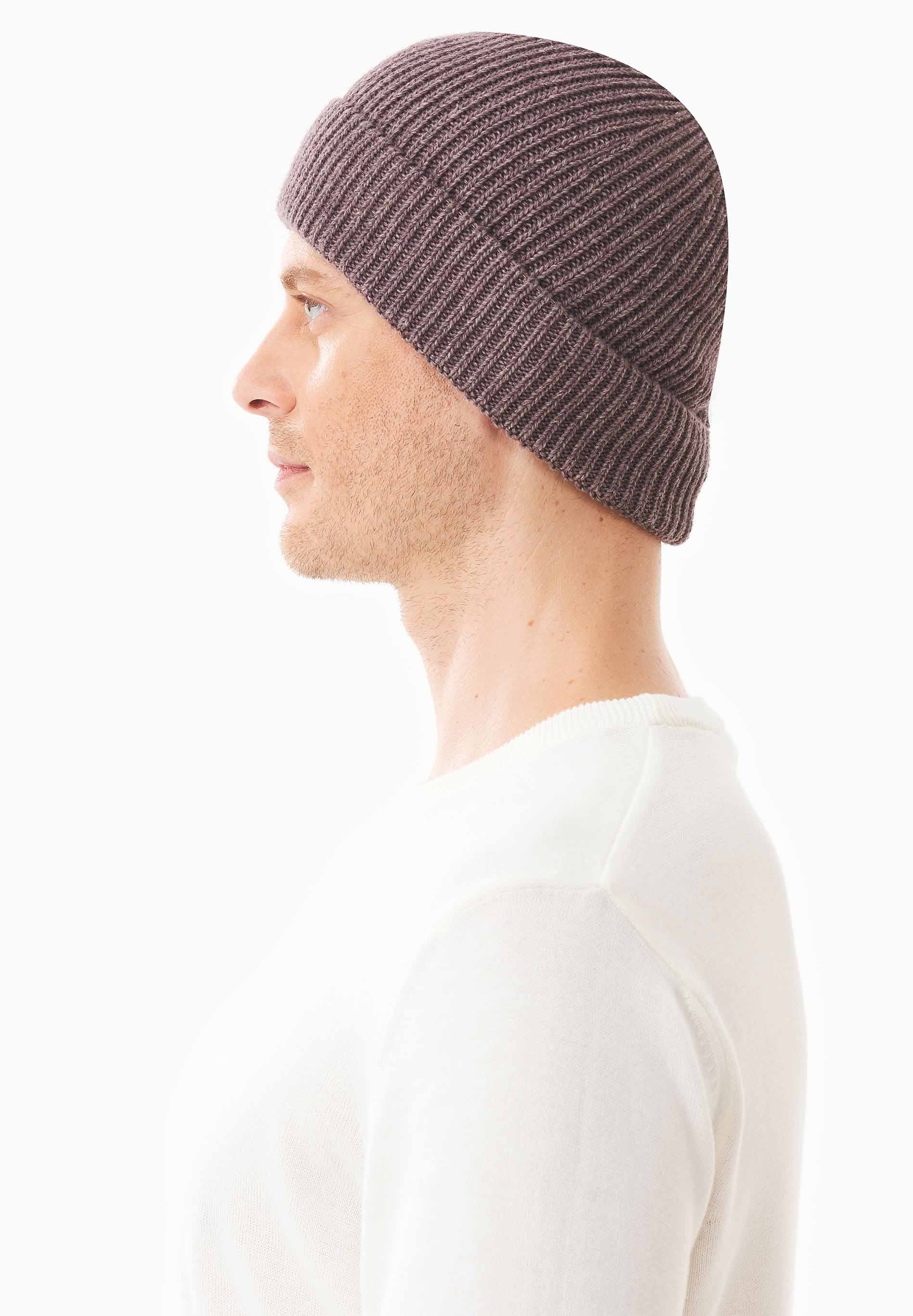 Unisex Strick-Beanie aus Bio-Merinowolle und Bio-Baumwolle