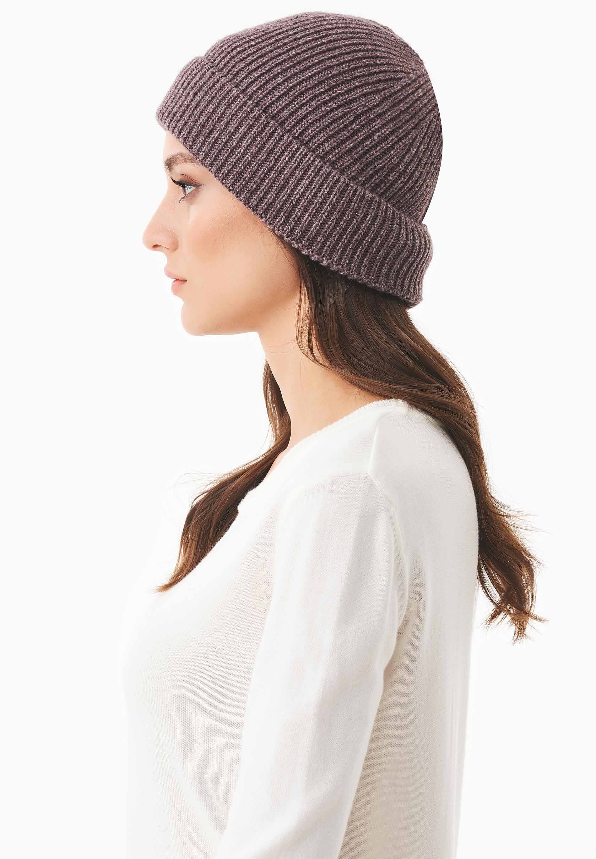 Unisex Strick-Beanie aus Bio-Merinowolle und Bio-Baumwolle