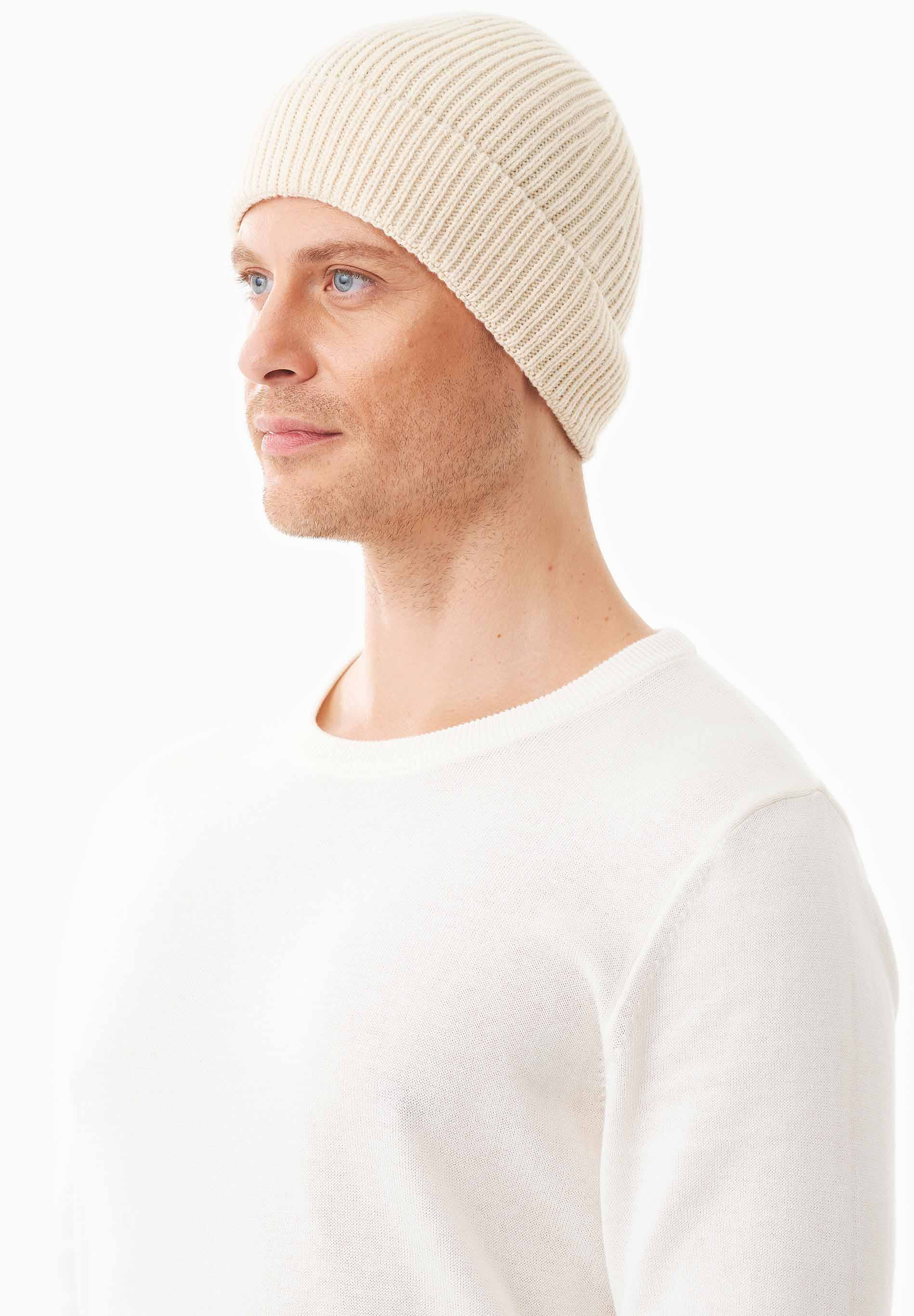 Unisex Strick-Beanie aus Bio-Merinowolle und Bio-Baumwolle