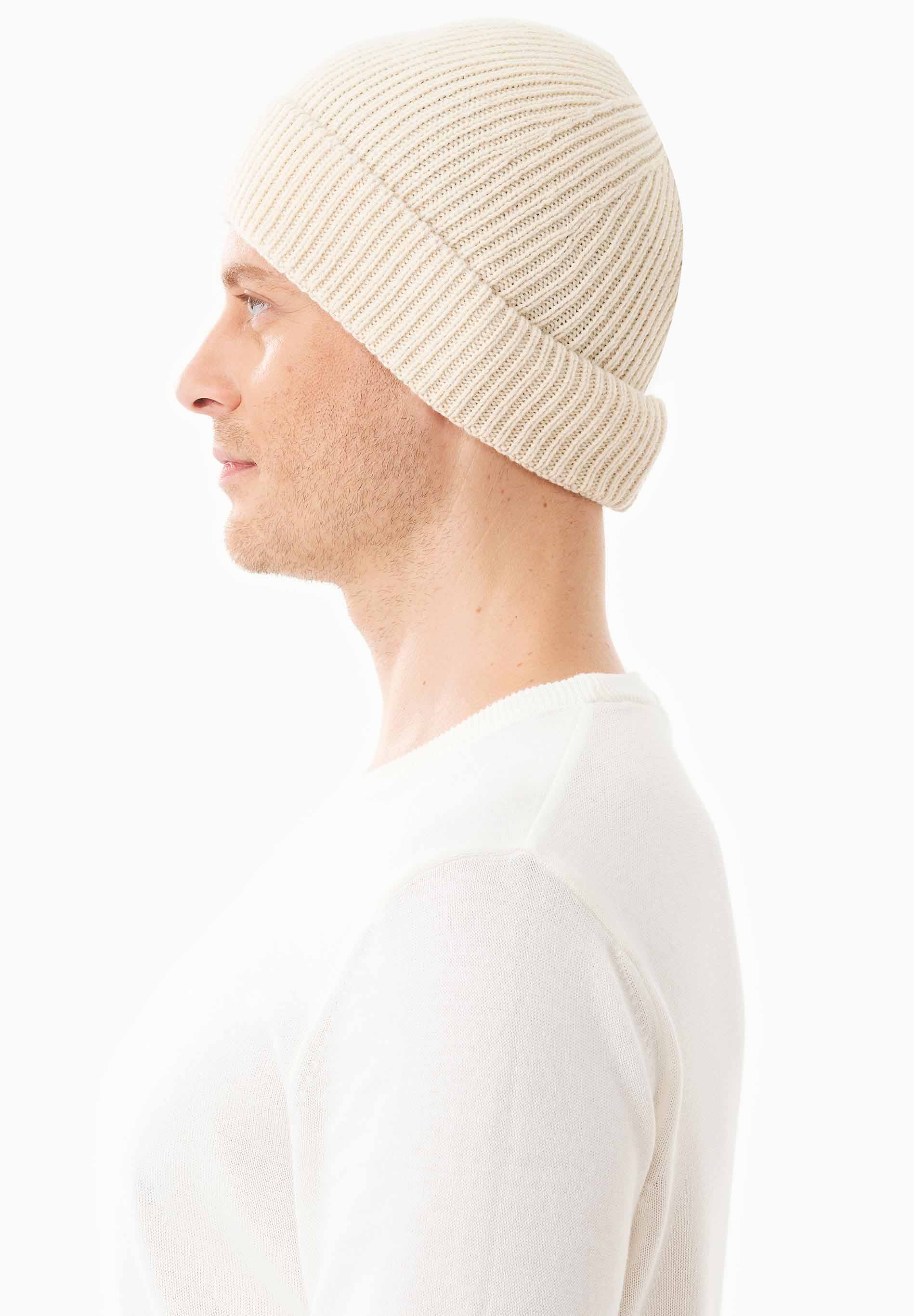 Unisex Strick-Beanie aus Bio-Merinowolle und Bio-Baumwolle