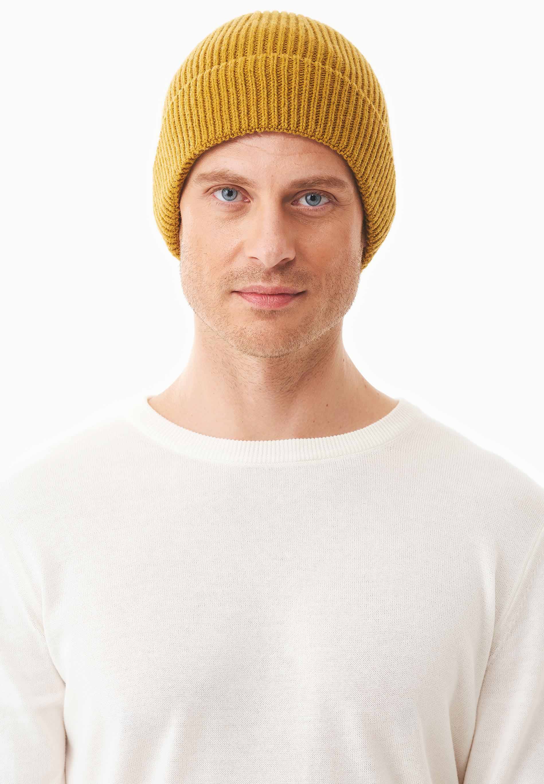 Unisex Strick-Beanie aus Bio-Merinowolle und Bio-Baumwolle