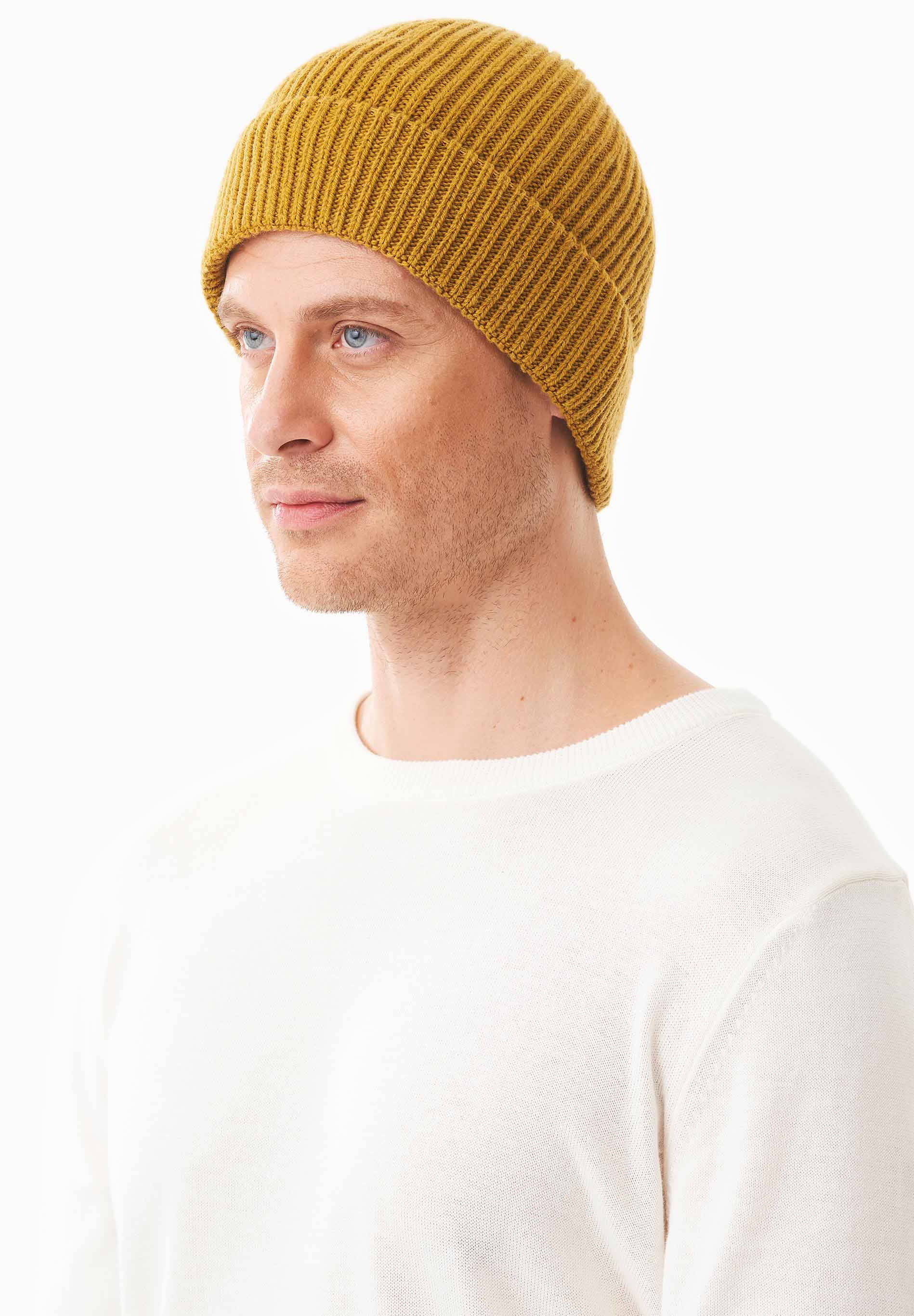 Unisex Strick-Beanie aus Bio-Merinowolle und Bio-Baumwolle