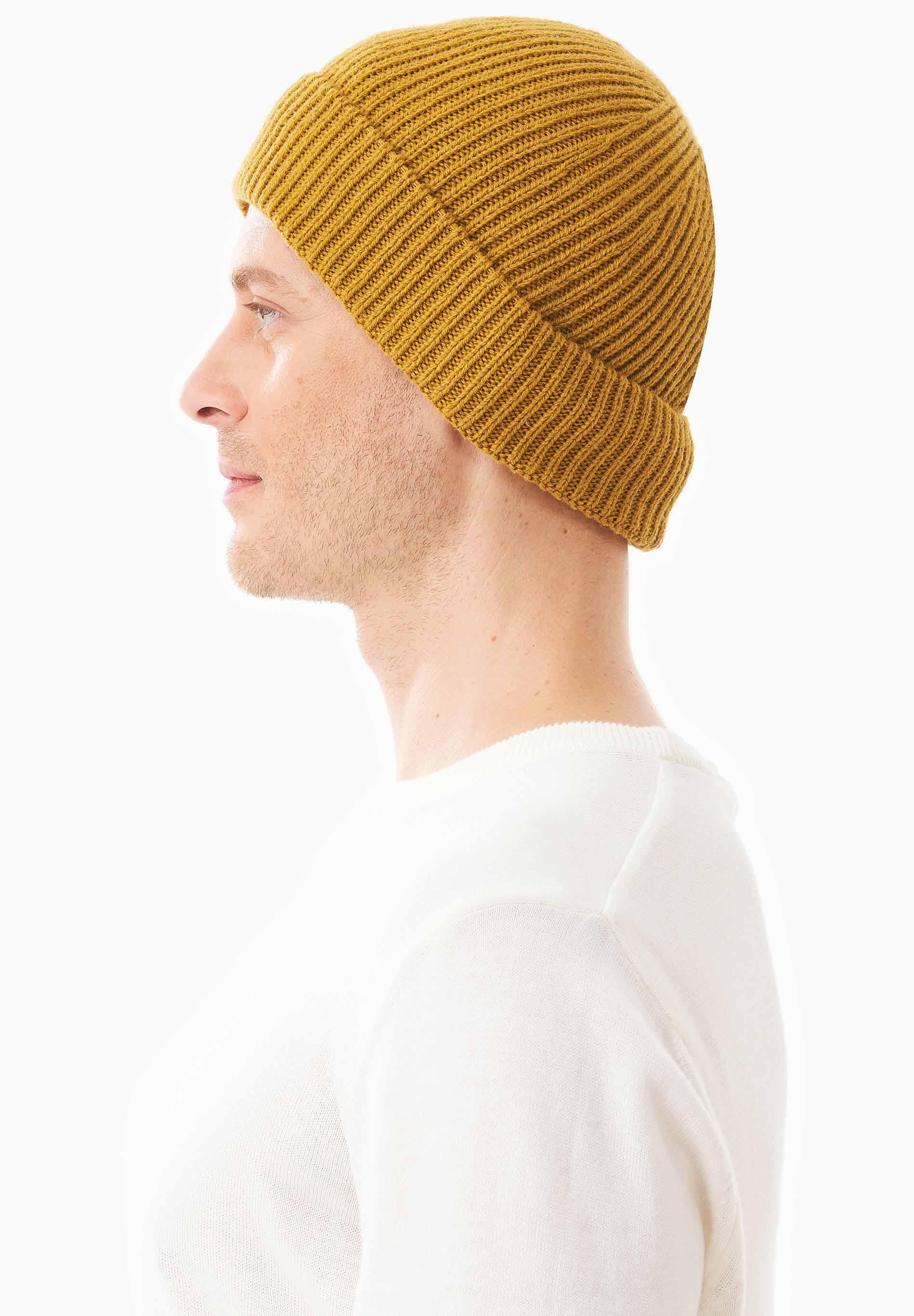 Unisex Strick-Beanie aus Bio-Merinowolle und Bio-Baumwolle