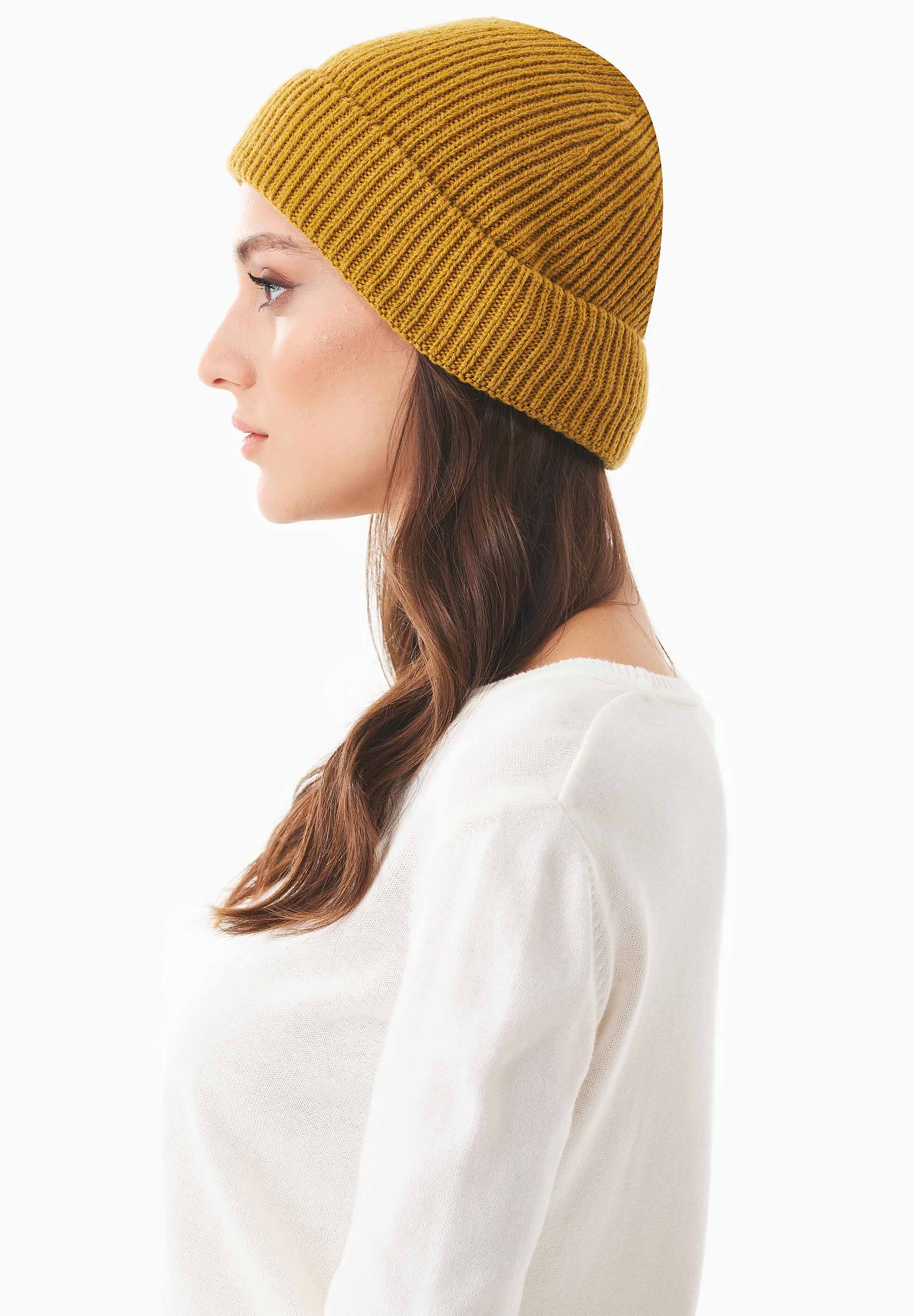 Unisex Strick-Beanie aus Bio-Merinowolle und Bio-Baumwolle