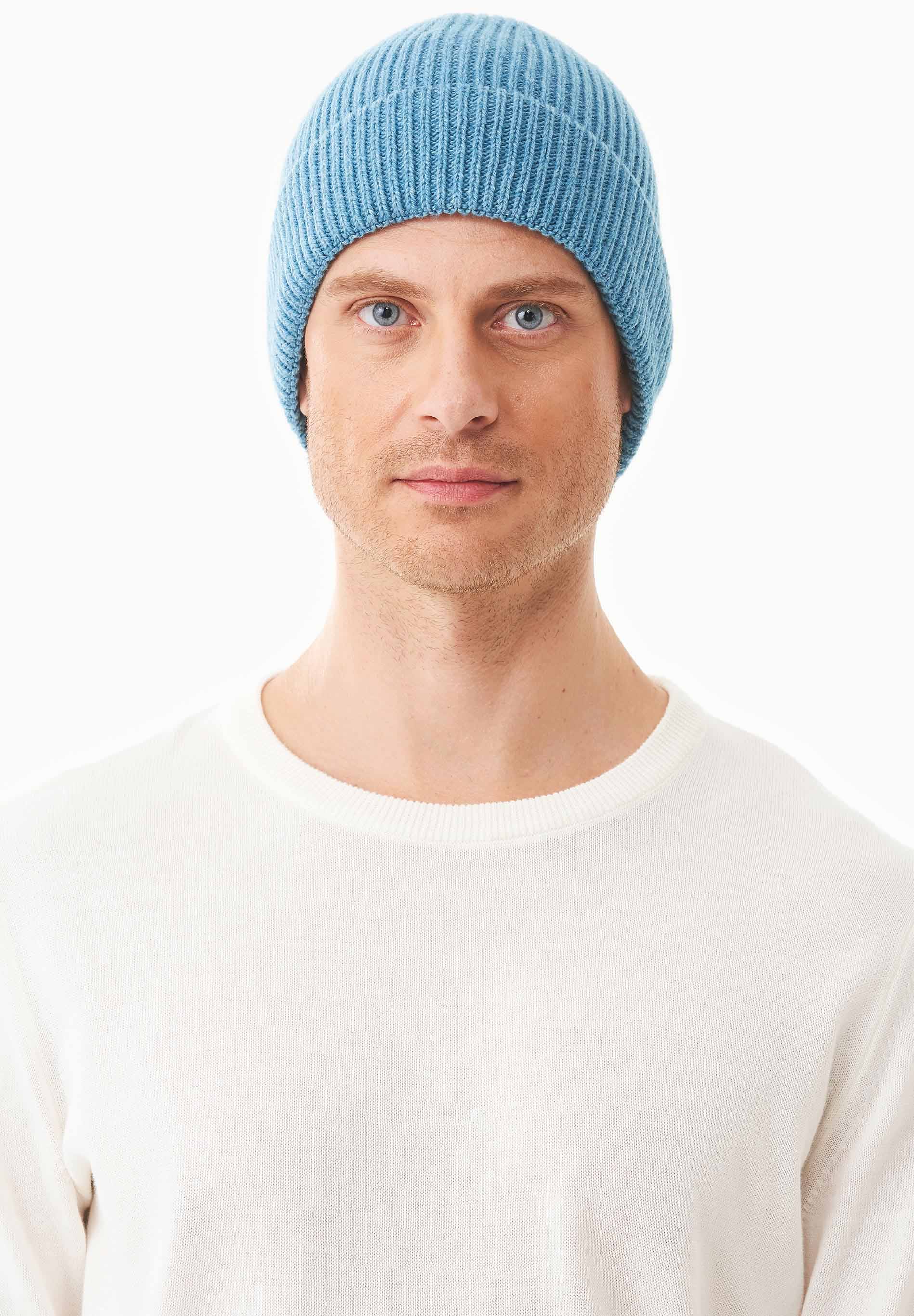 Unisex Strick-Beanie aus Bio-Merinowolle und Bio-Baumwolle