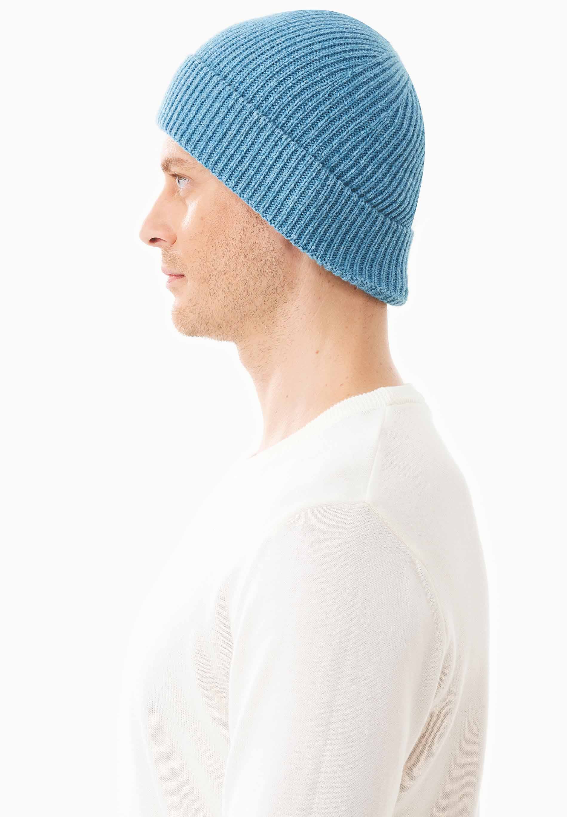 Unisex Strick-Beanie aus Bio-Merinowolle und Bio-Baumwolle