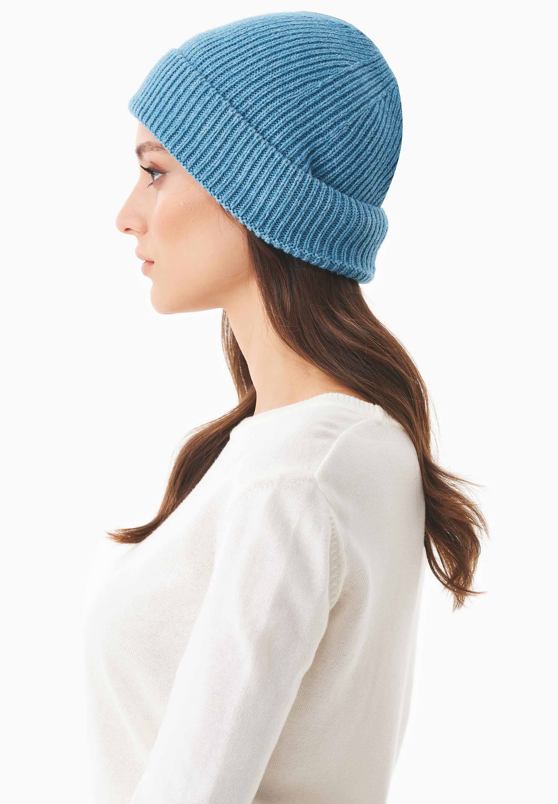 Unisex Strick-Beanie aus Bio-Merinowolle und Bio-Baumwolle