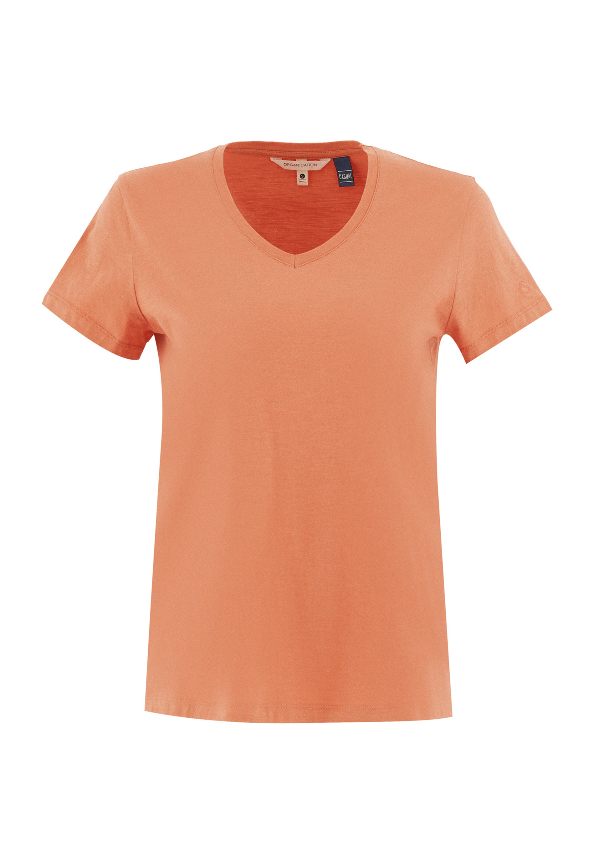 Basic T-Shirt aus Bio-Baumwolle mit V-Ausschnitt