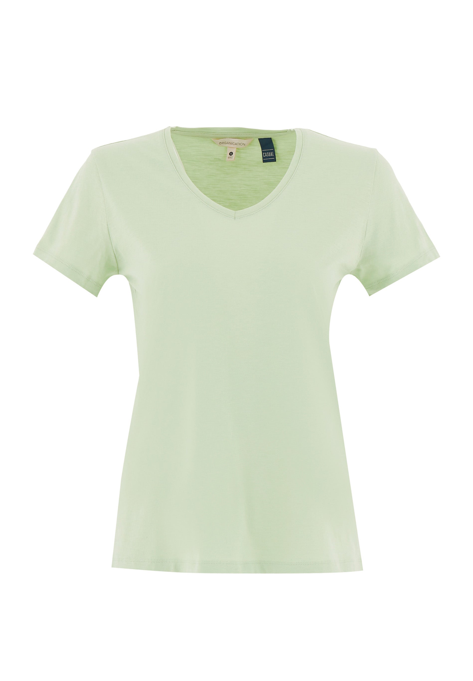 Basic T-Shirt aus Bio-Baumwolle mit V-Ausschnitt