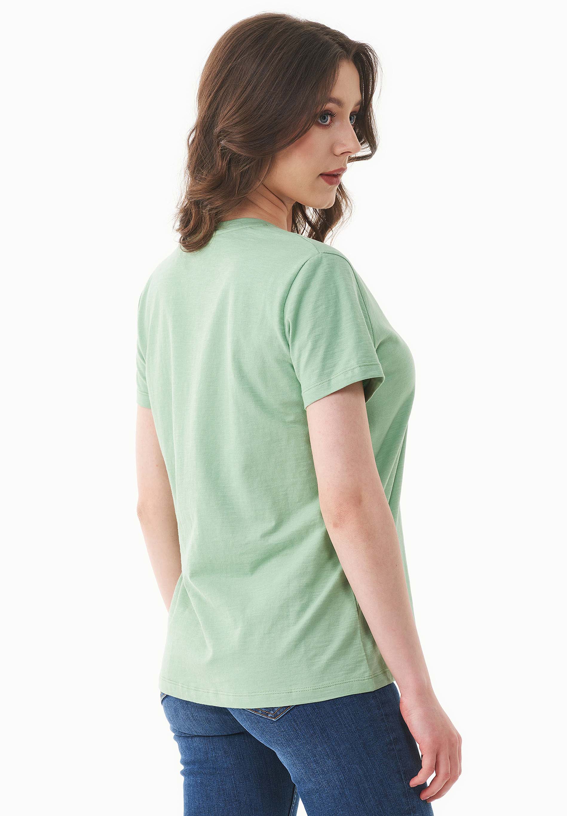 Basic T-Shirt aus Bio-Baumwolle mit V-Ausschnitt