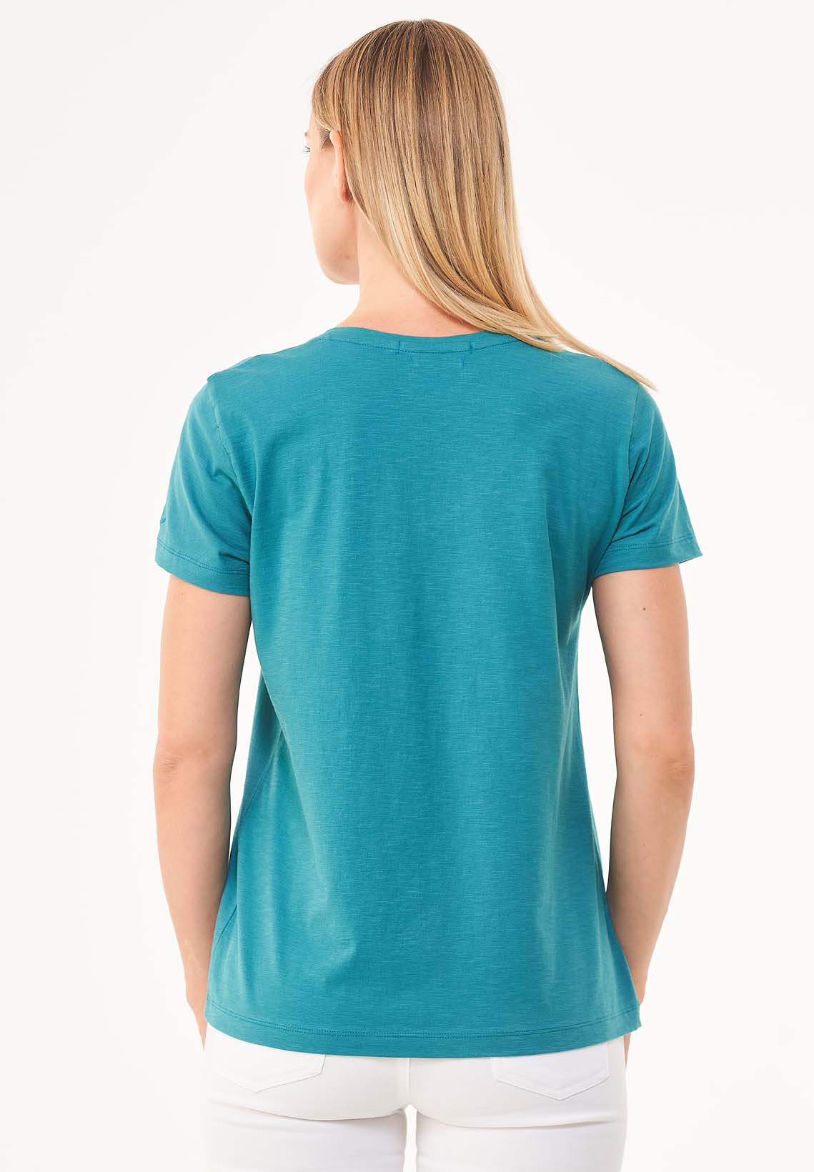 Basic T-Shirt aus Bio-Baumwolle mit V-Ausschnitt