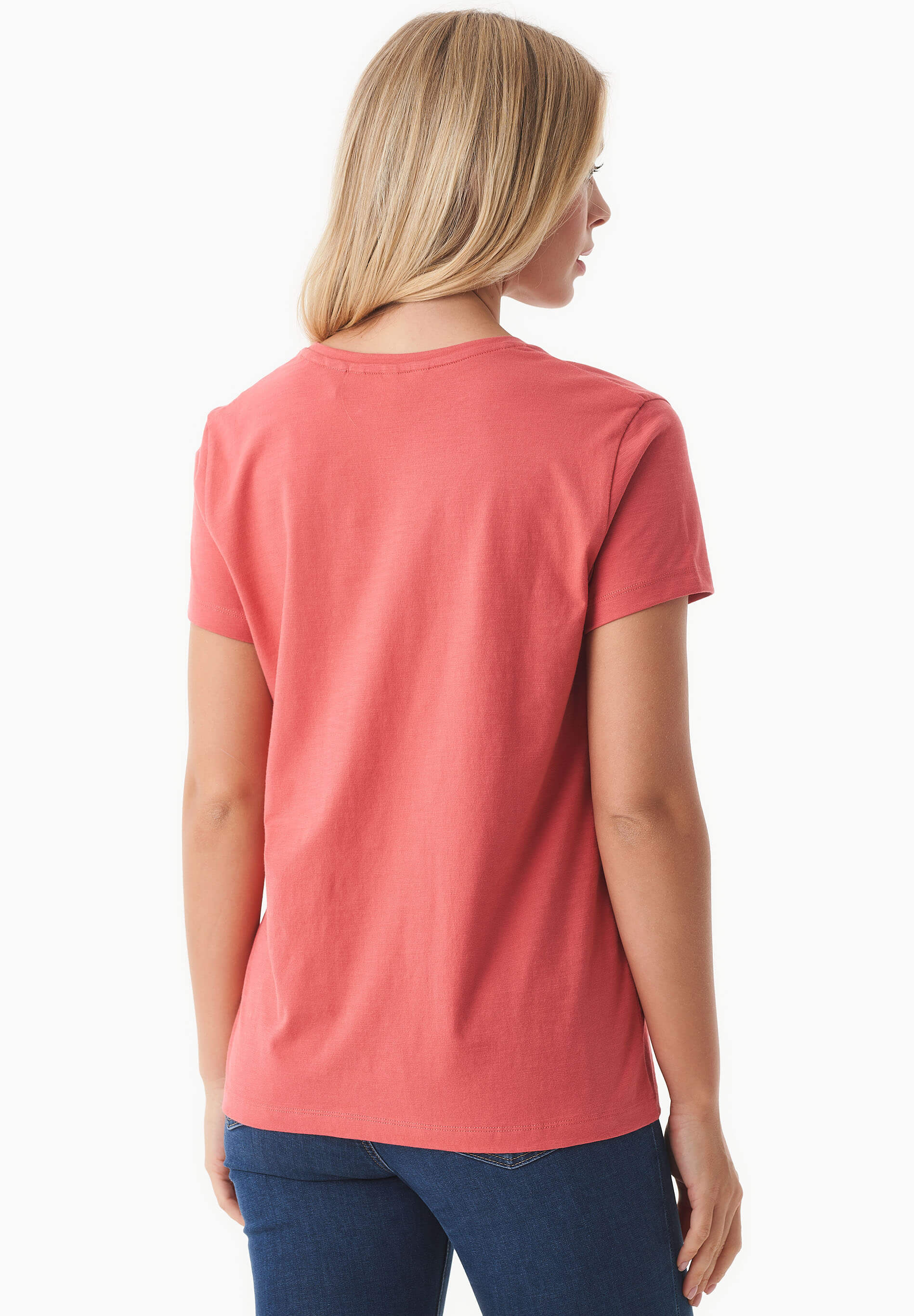Basic T-Shirt aus Bio-Baumwolle mit V-Ausschnitt