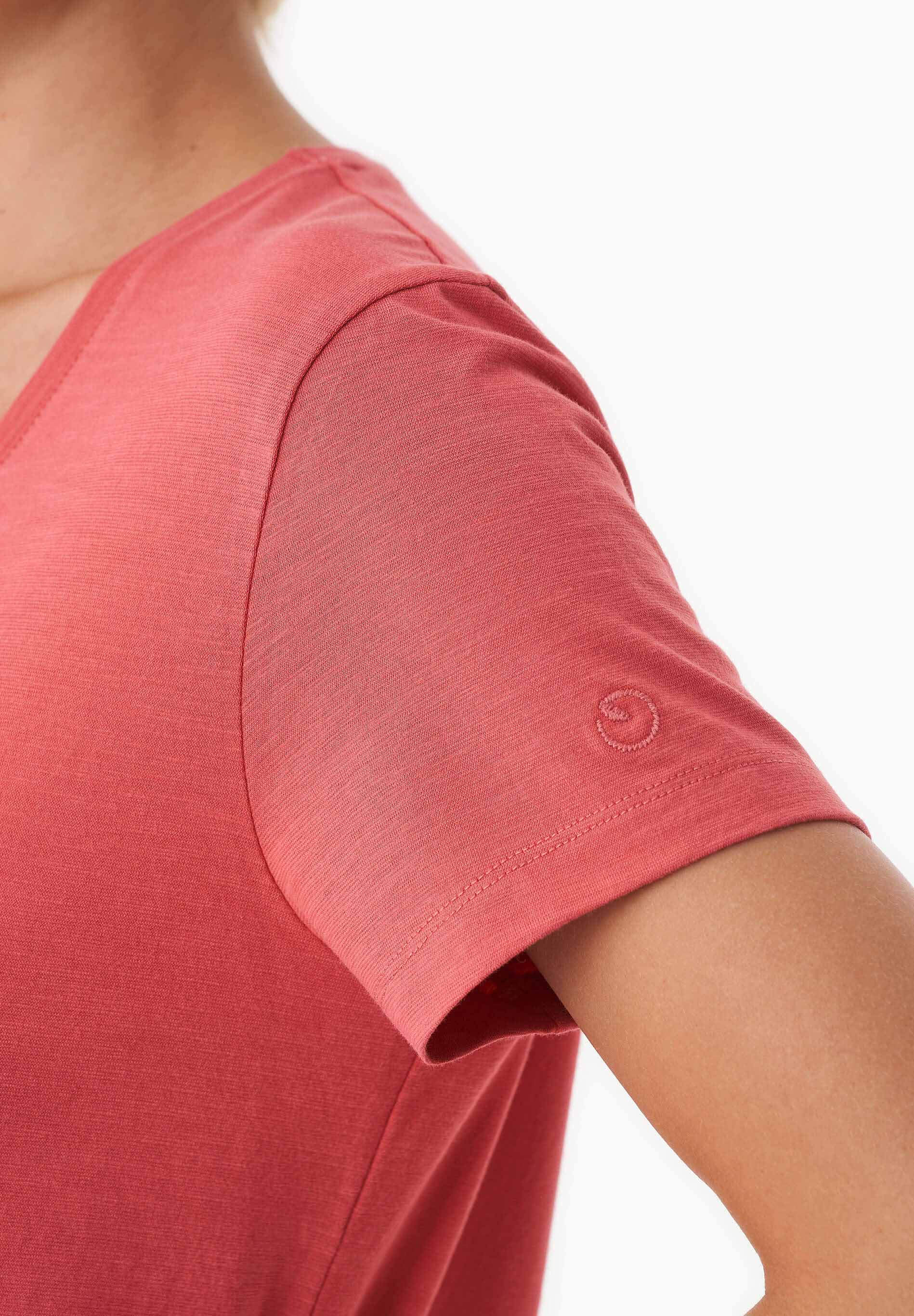 Basic T-Shirt aus Bio-Baumwolle mit V-Ausschnitt