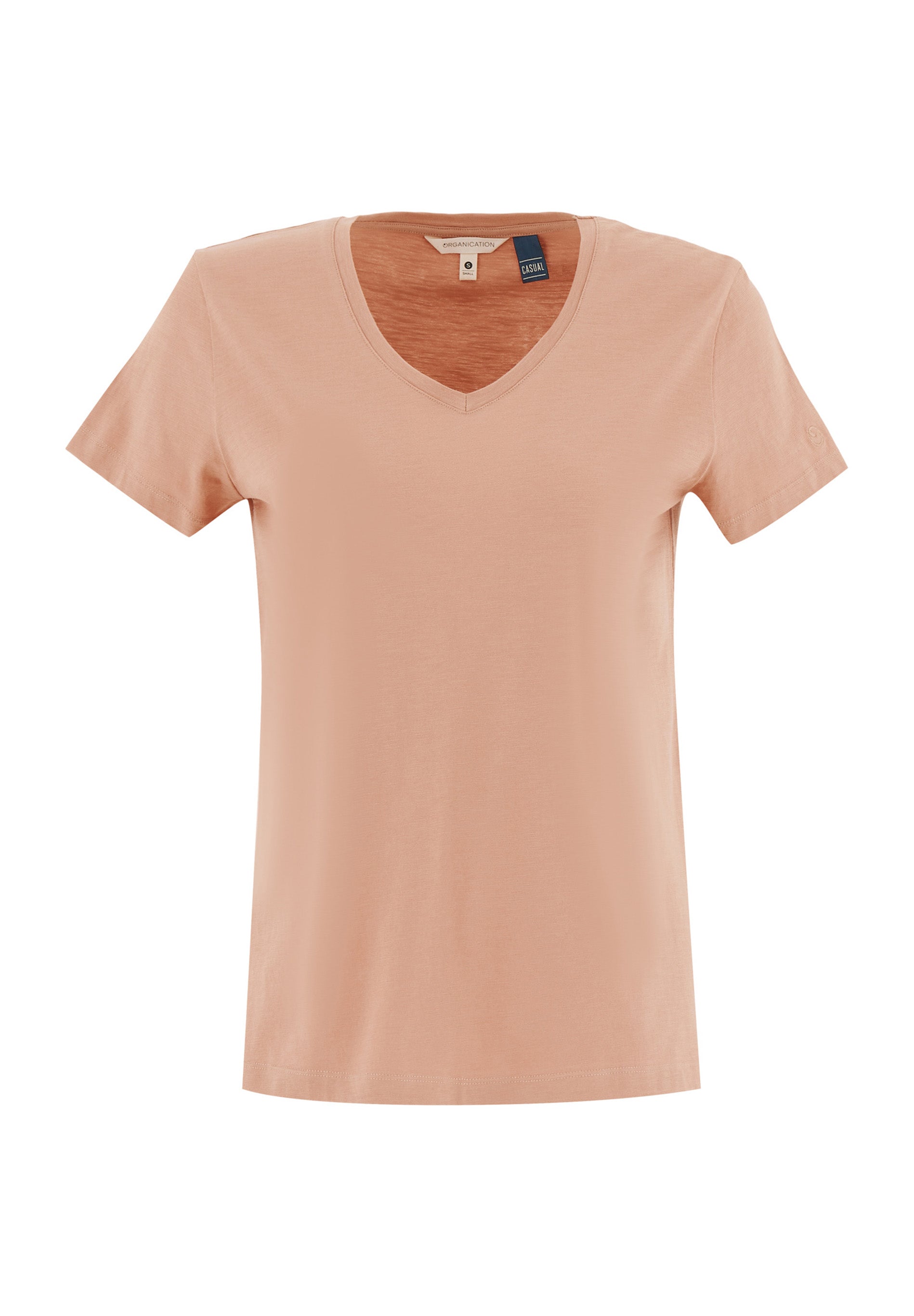Basic T-Shirt aus Bio-Baumwolle mit V-Ausschnitt