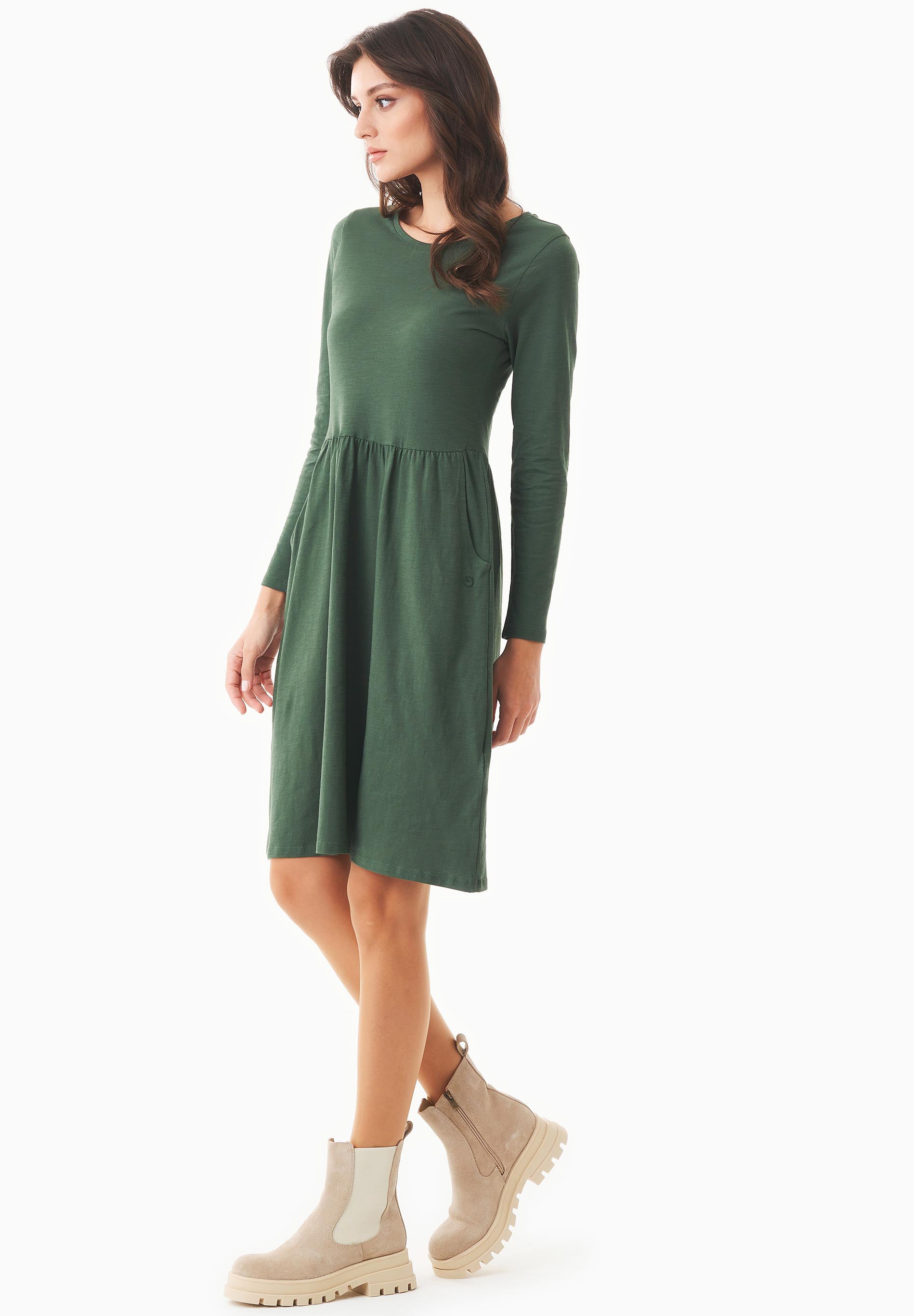 Langarm-Jerseykleid aus Bio-Baumwolle