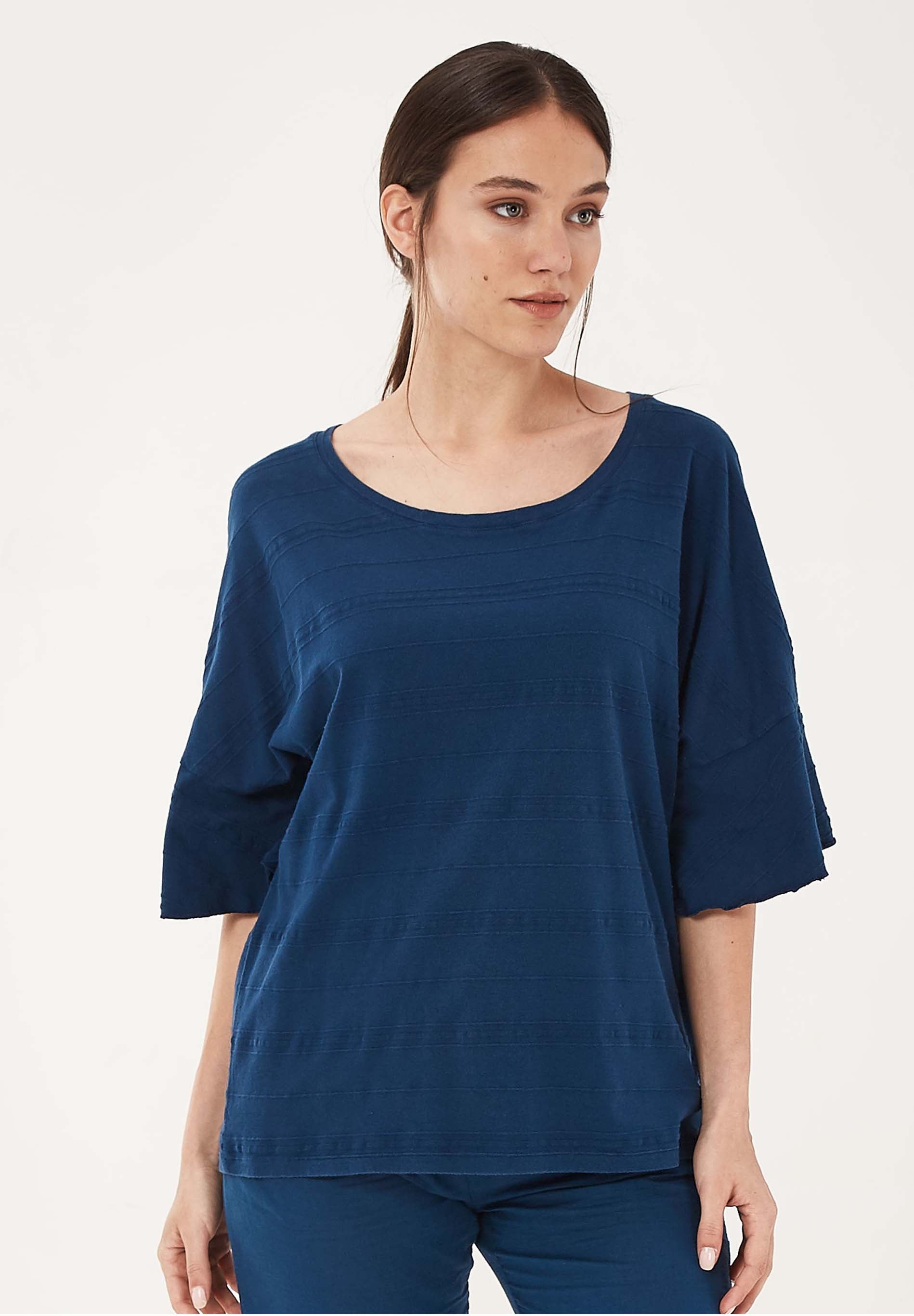 T-Shirt aus Bio-Baumwolle mit Volant-Ärmeln