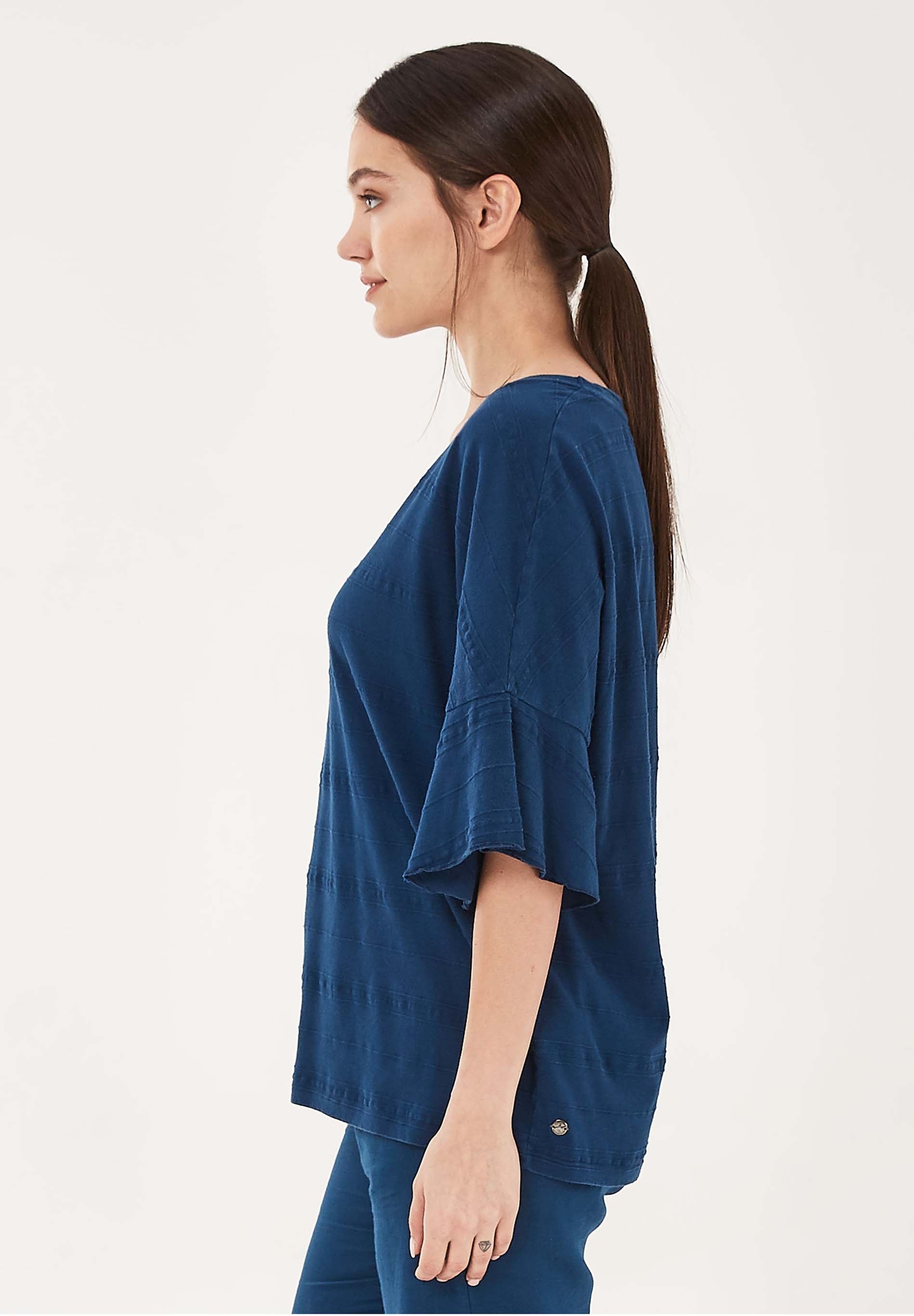 T-Shirt aus Bio-Baumwolle mit Volant-Ärmeln