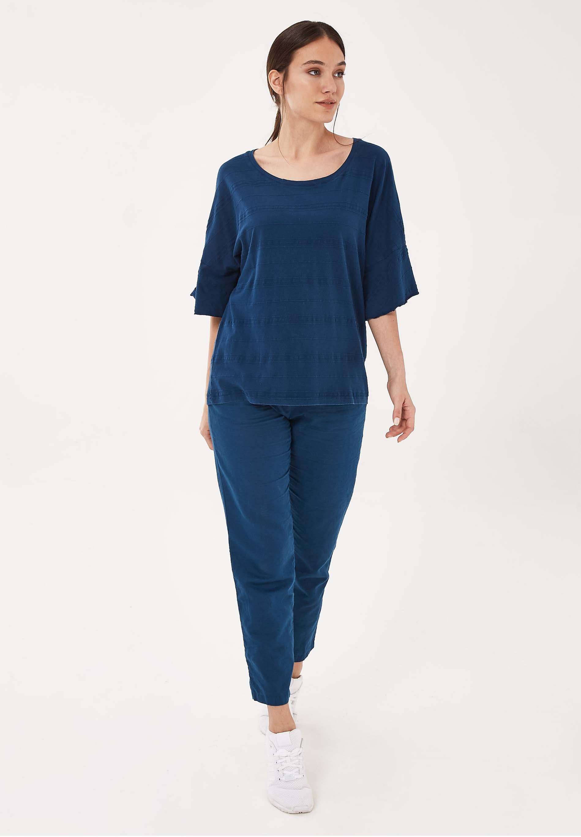 T-Shirt aus Bio-Baumwolle mit Volant-Ärmeln