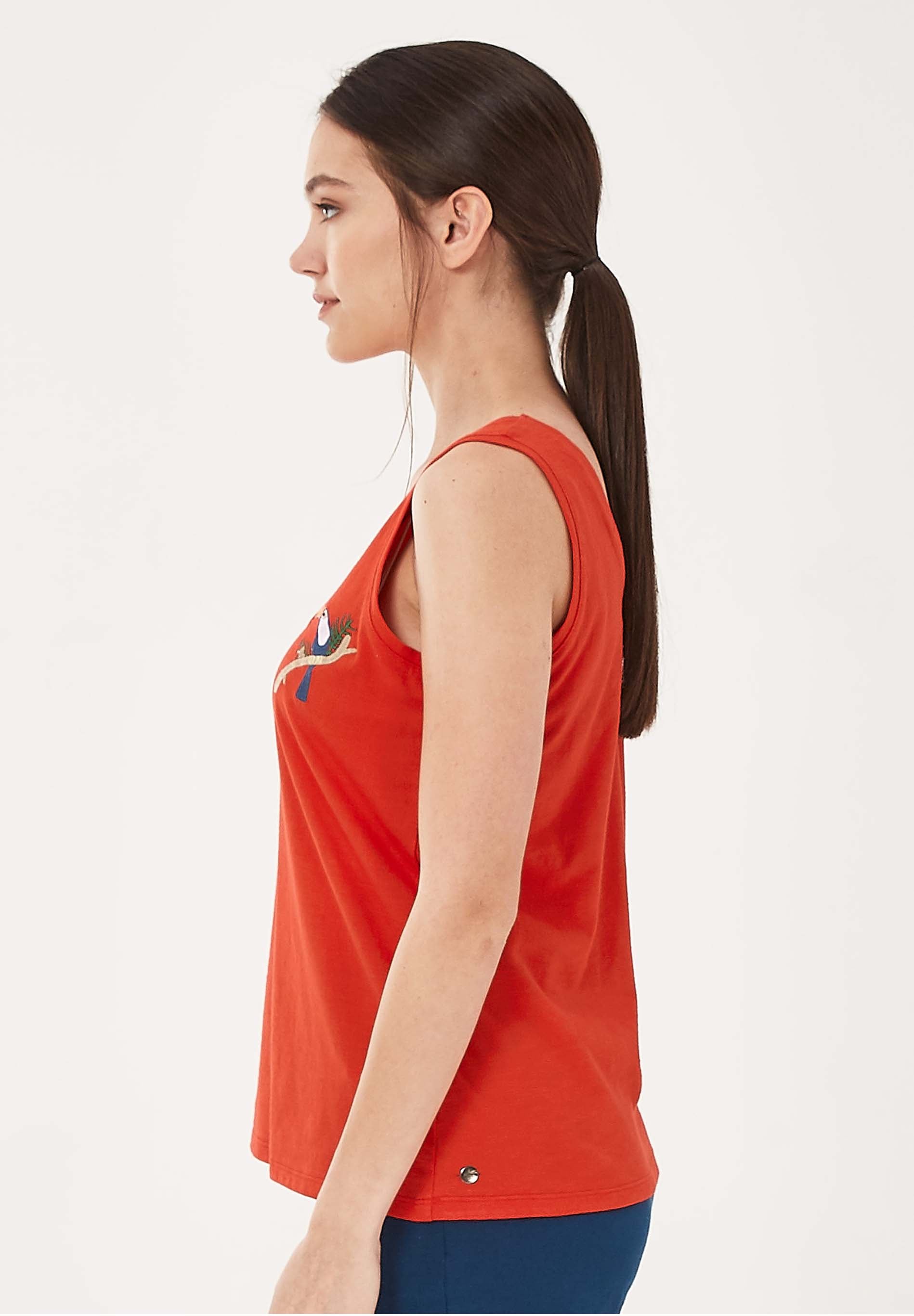 Tank-Top aus Bio-Baumwolle mit Stickerei