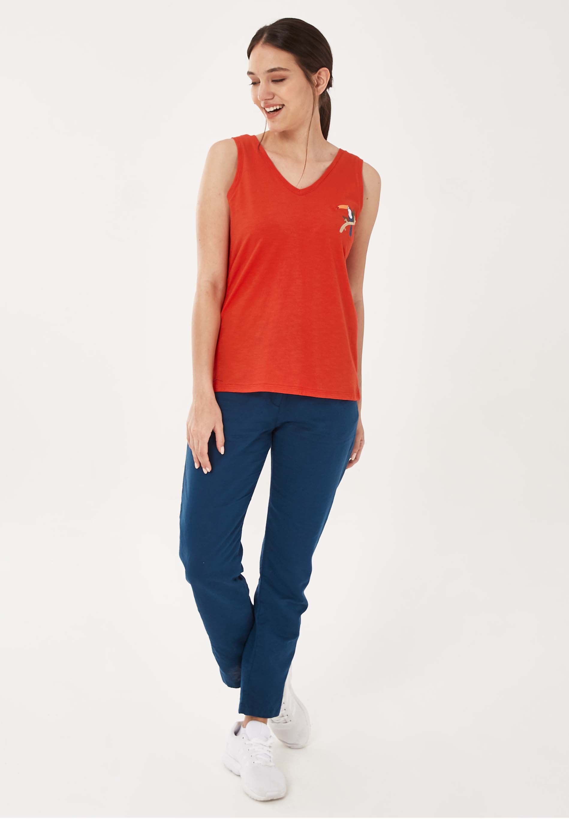 Tank-Top aus Bio-Baumwolle mit Stickerei