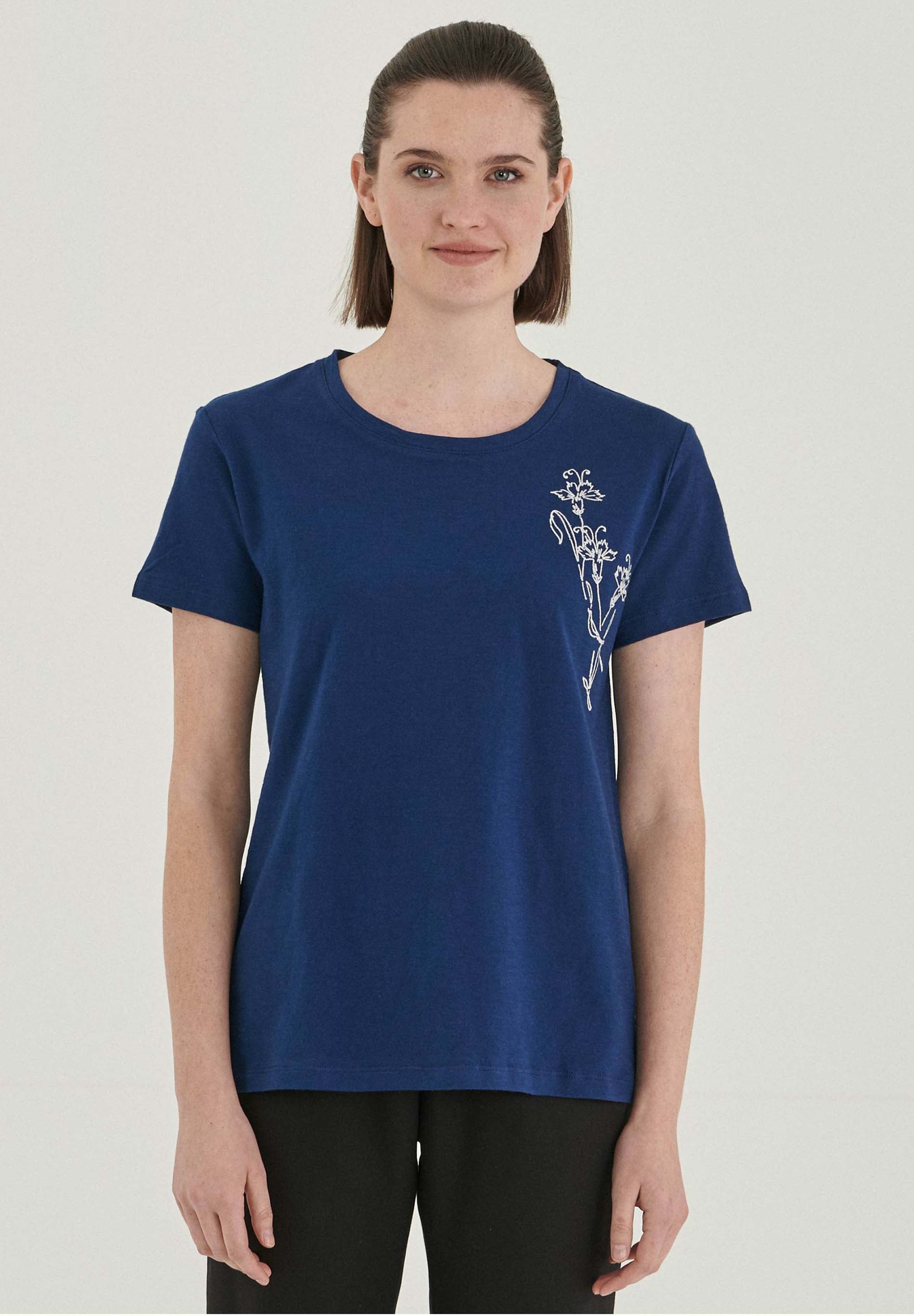 T-Shirt aus Bio-Baumwolle mit Stickerei