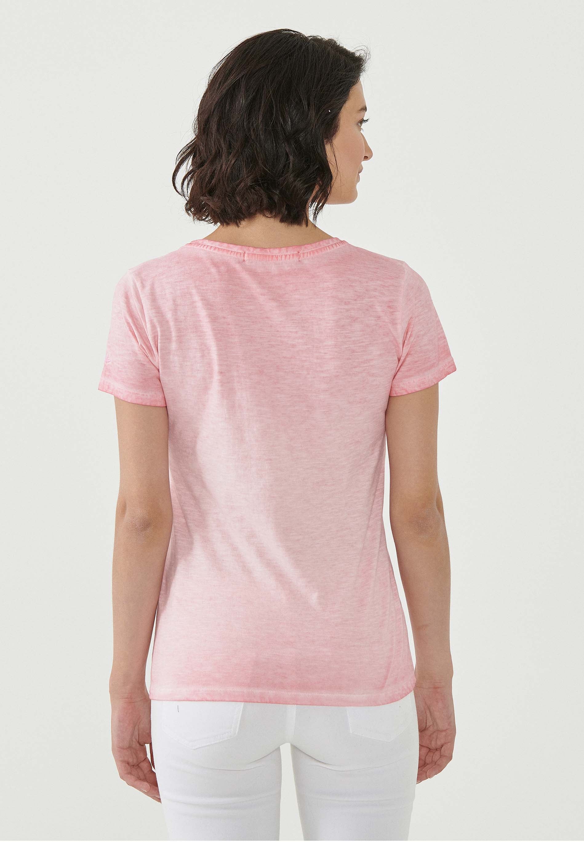 Garment Dyed T-Shirt aus Bio-Baumwolle mit Print