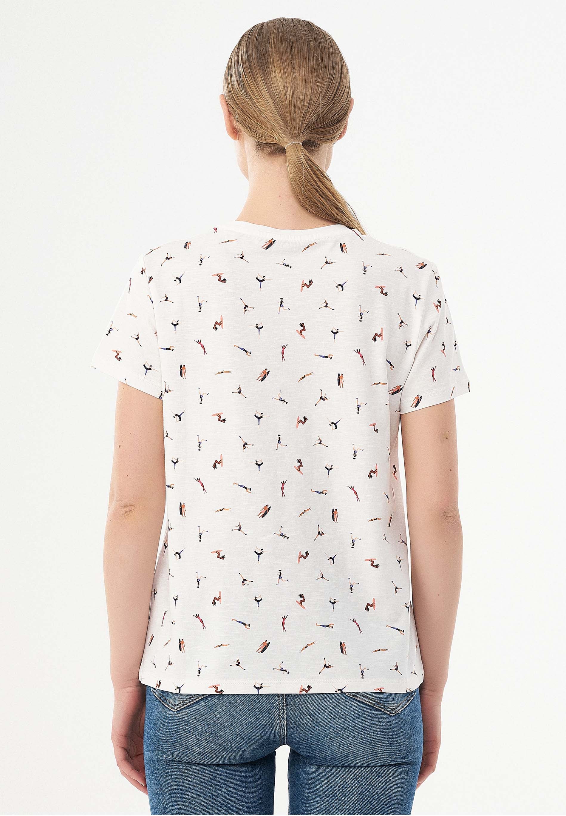 T-Shirt aus Bio-Baumwolle mit Allover-Print